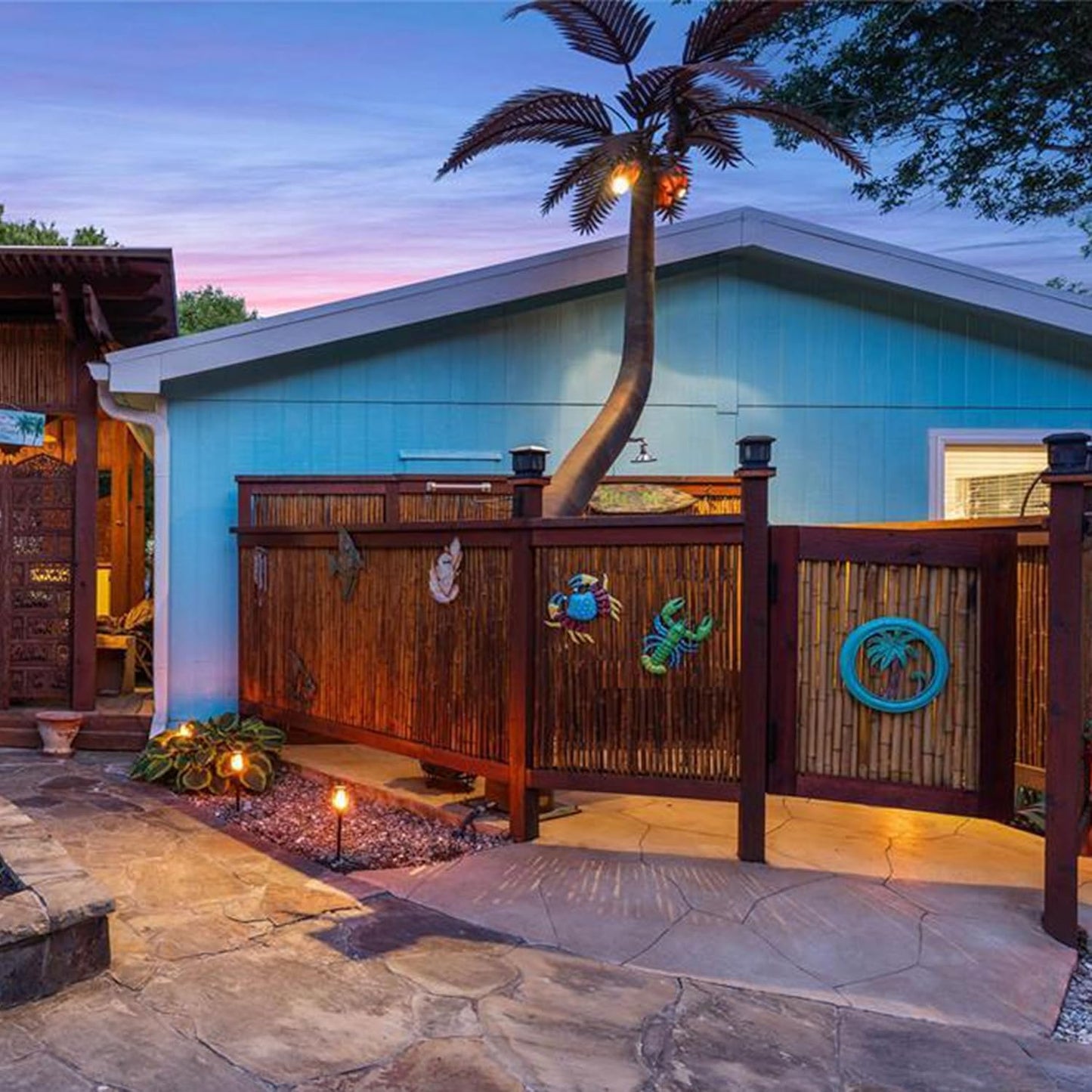 Backyard X-Scapes Dark Bamboo Fence Privacy Screen Decorative Fence Roll Panels, Caramel Brown 3 ft High x 8 ft Wide