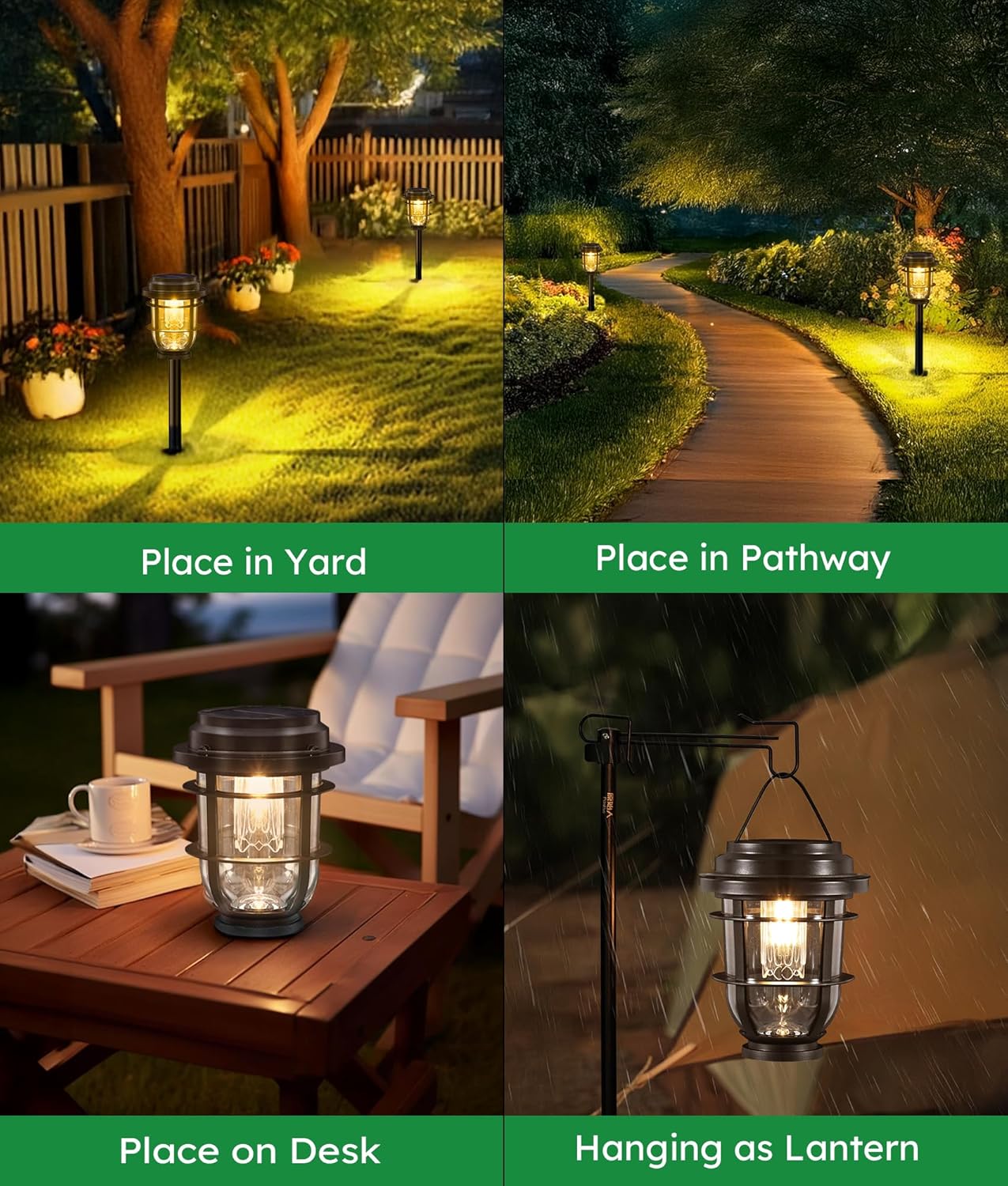 2-Pack Solar Pathway Lights, Bright Auto Garden Lights Decor - Durable Landscape Lighting for Lawn, Patio, Walkway, Driveway, Housewarming Gifts Idea