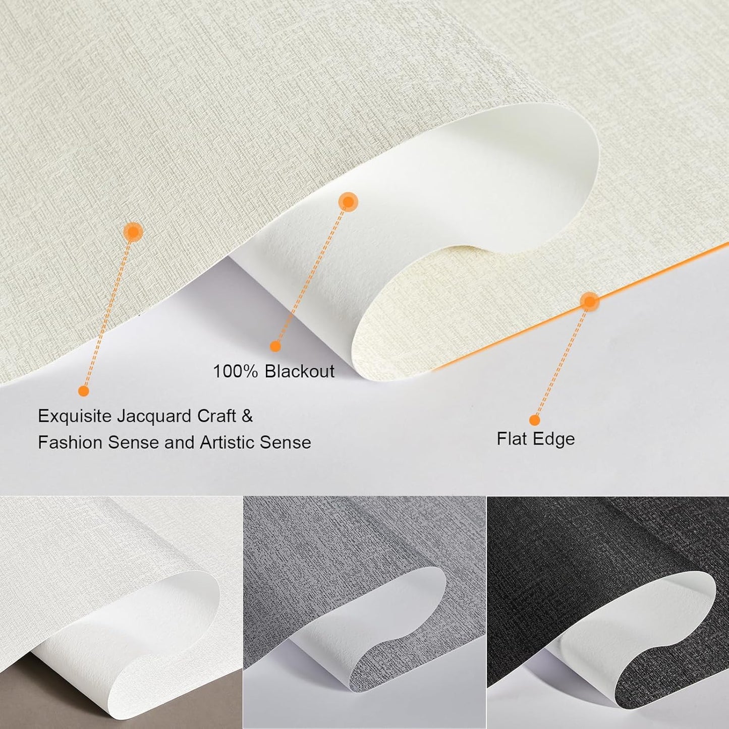 Persilux Blackout Shades for Windows Cordless Roller Blinds, Roller Windows Shades for Home with Fabric Attached Valance, UV Protections Easy Installation for Door/Office, Limestone(53.5" W x 56" H)