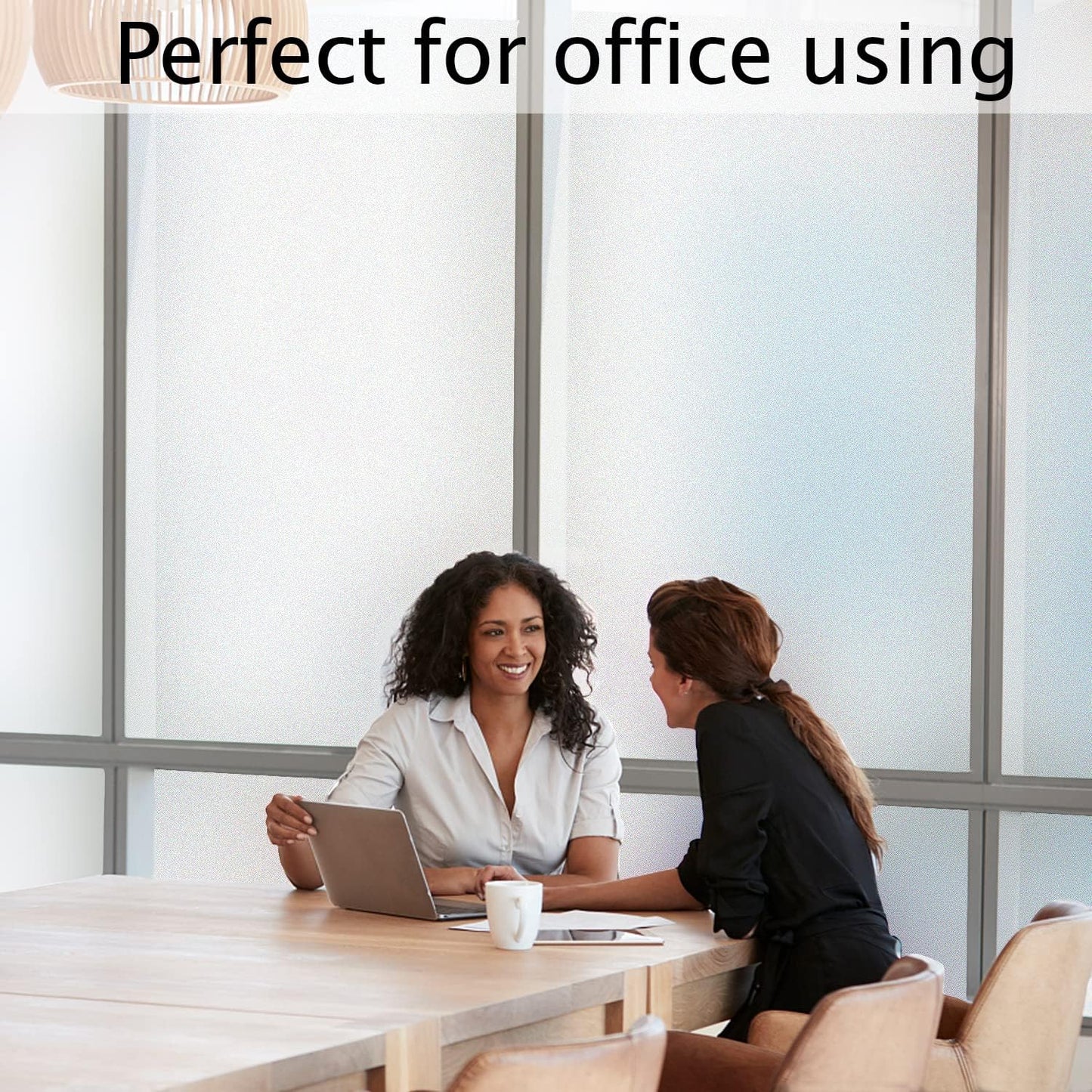 HIDBEA Frosted Window Privacy Film Heat Control UV Blocking, Static Cling Non-Adhesive Reusable Door coverings for Bathroom Home Office (Frosted 41.3 Inch x 13.1 Feet)