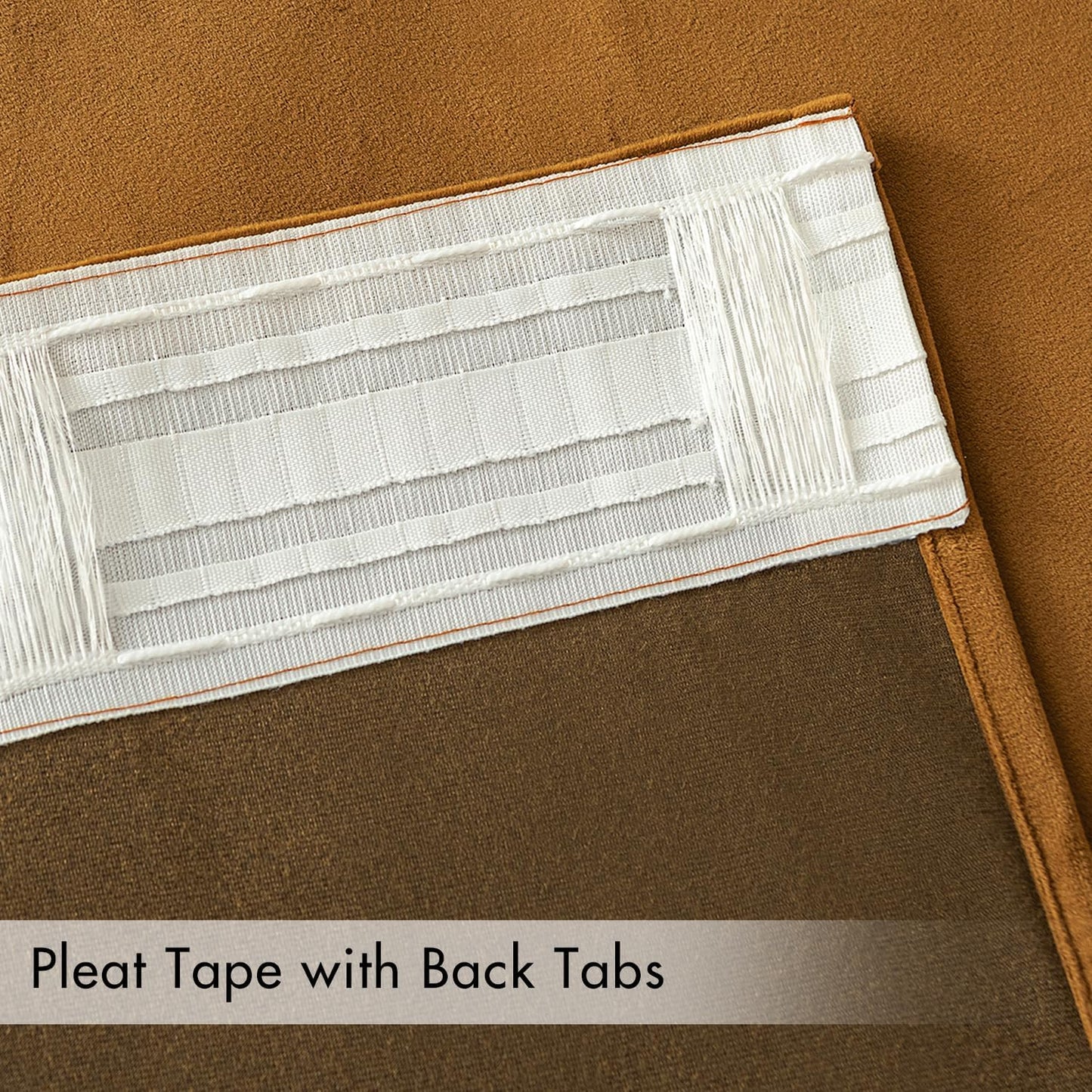 MIULEE Gold Brown Velvet Curtains 84 inches Long 2 Panels - Luxury Pinch Pleated Room Darkening Blackout Window Drapes for Bedroom Living Room Thermal Insulated Super Soft, Back Tab Rod Pocket