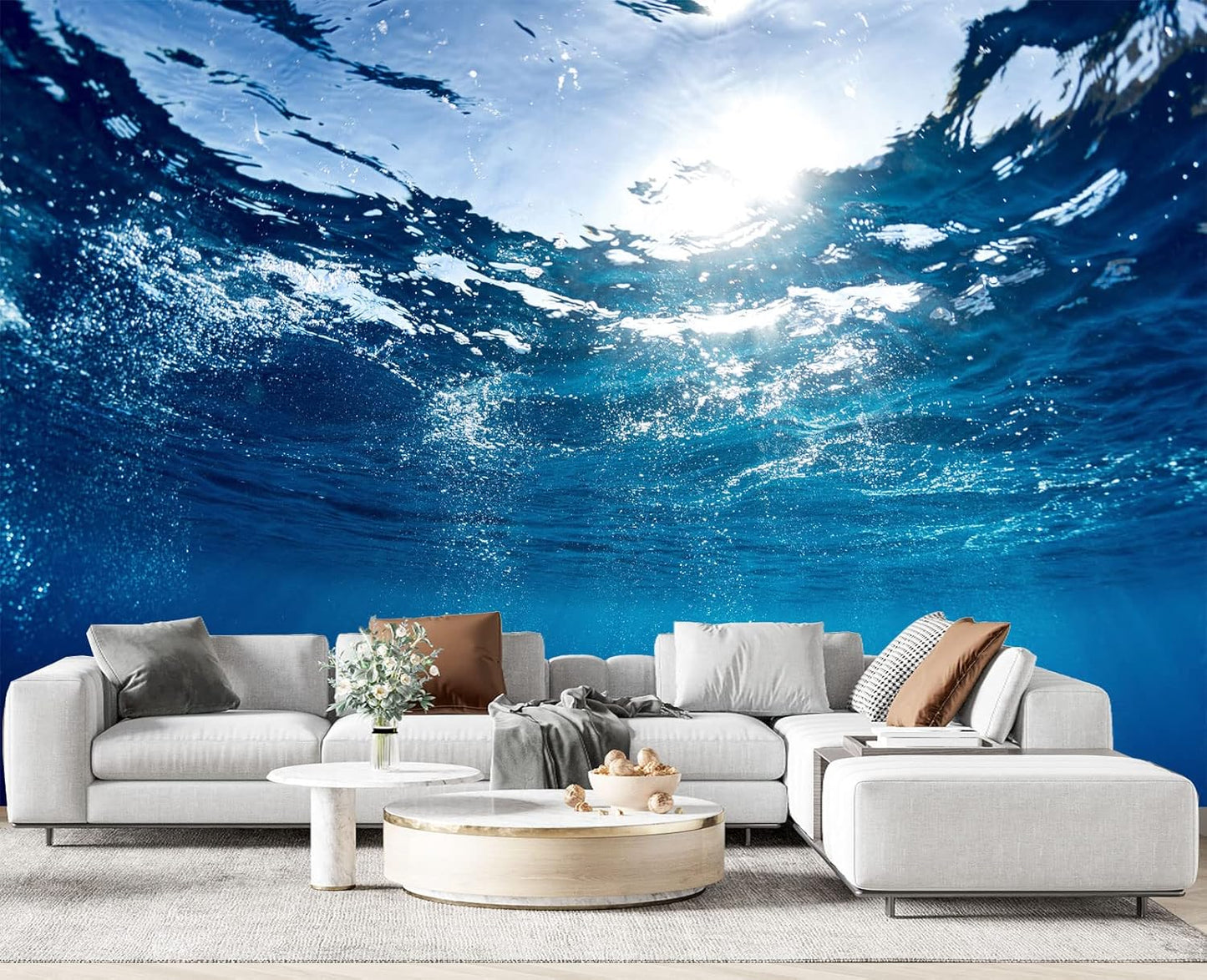 Sunlight Shining into The sea Wall Mural Wallpaper for Bedroom 178" x 117"