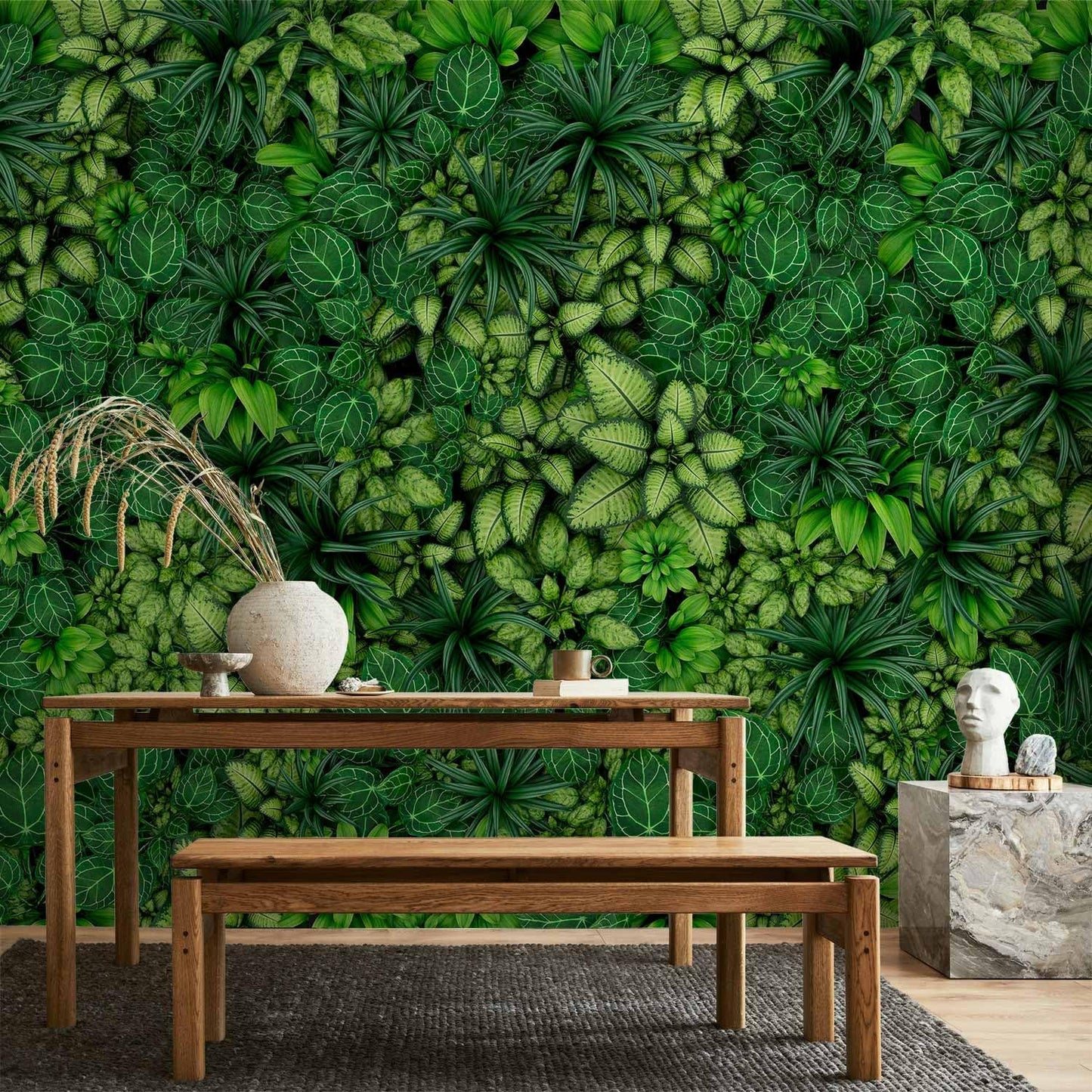 artgeist Premium Wall Mural Plants 138x101 in - XXL Non-Woven Wallpaper Fleece Wall Decor Photo Print Picture Image Design Nature Botanics Tropical Leaves b-B-0601-a-a