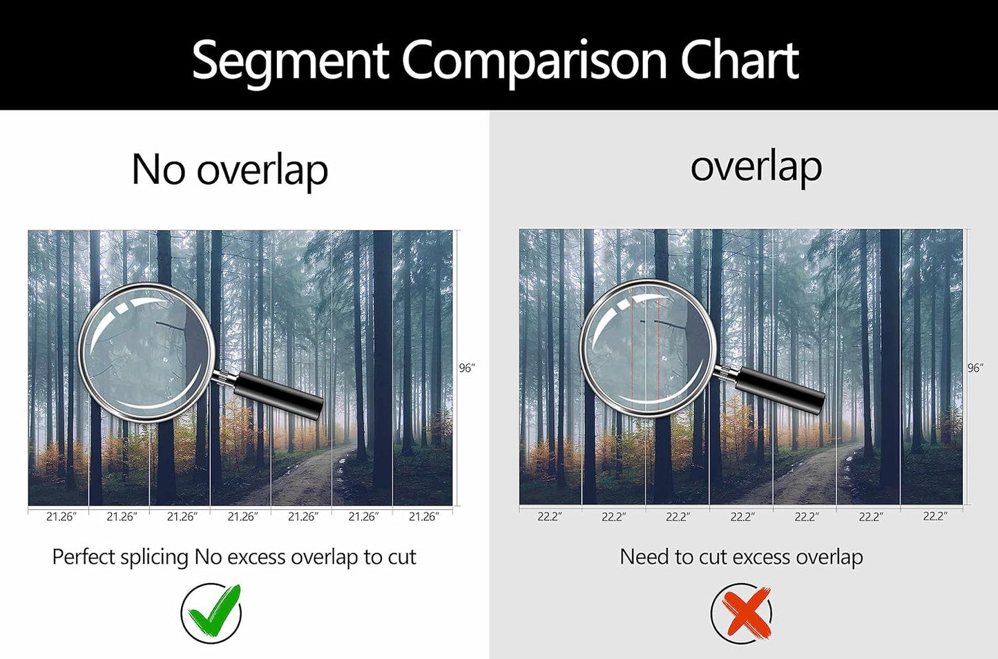 WFBHUA-Dark Forest Tree Wallpaper Mural Nursery Woodland Natural Landscapes Wall Murals for Bedroom Living Room(Not Peel and Stick)