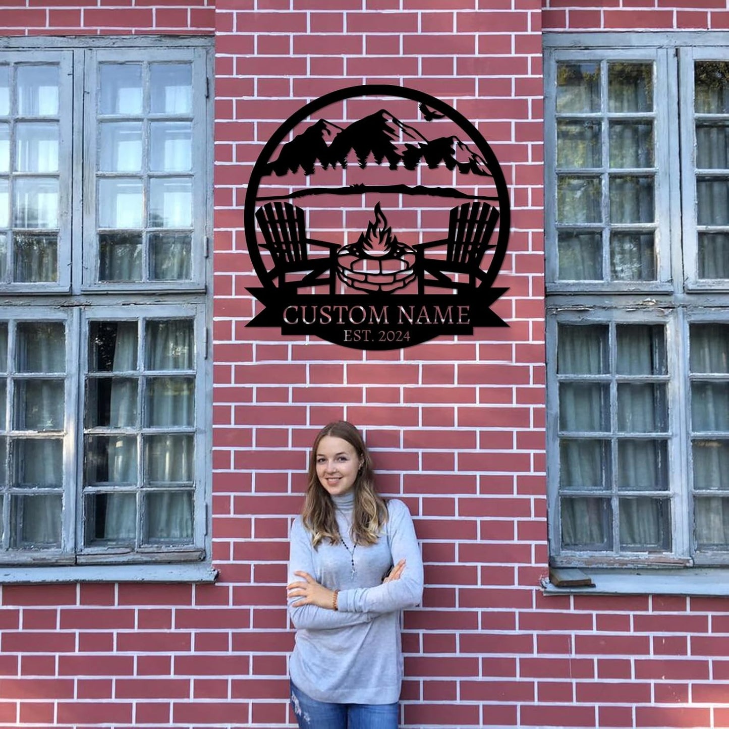 Personalized Camping Signs | Custom Metal Sign | Custom Mountain Campfire Sign | Custom Signs Outdoor Metal | Family Name Sign | Personalized Campfire Name Sign | Metal Wall Art | Camping Signs