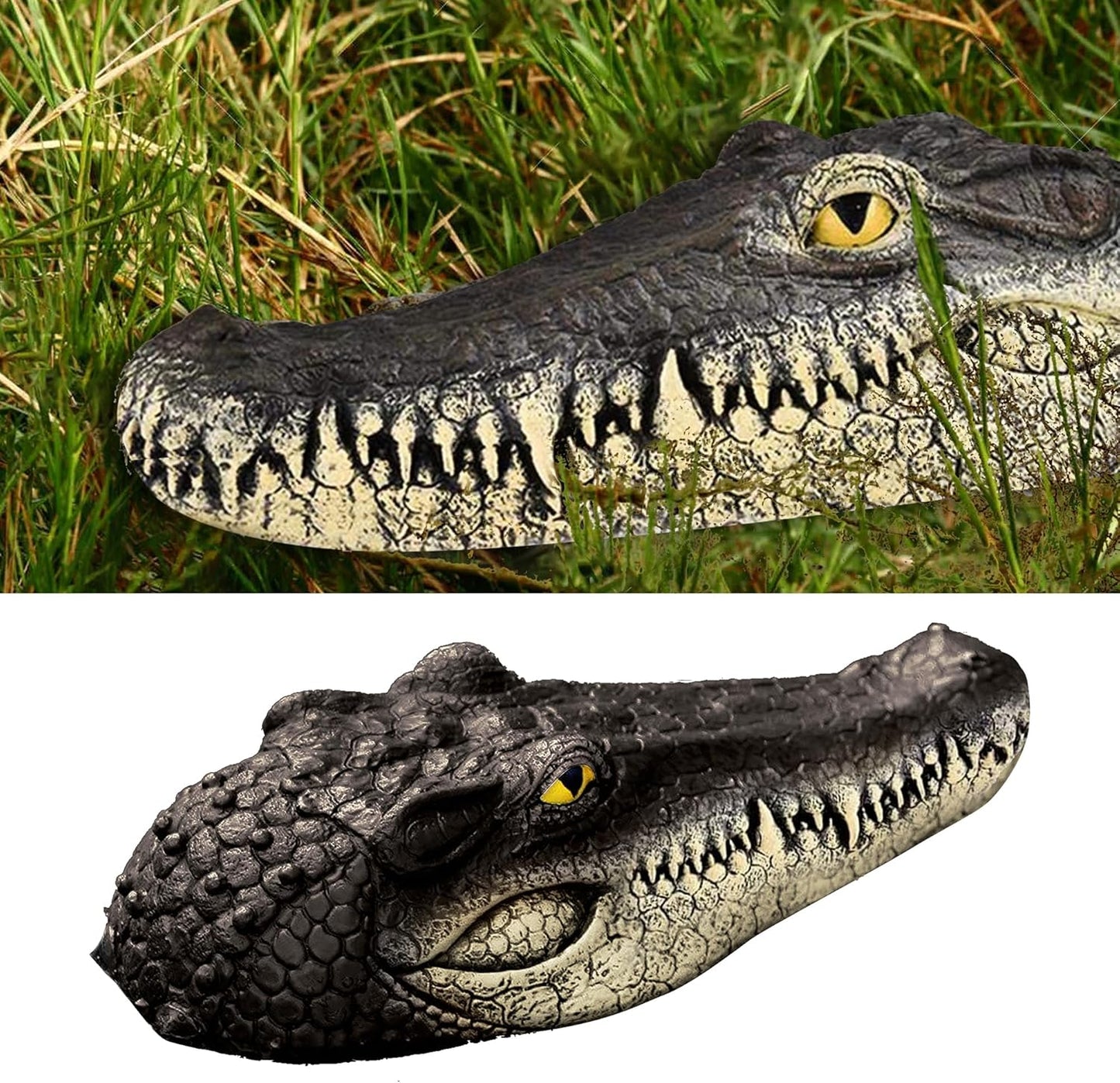 Floating Alligator Head,Alligator Head Decoy for Pool,Resin Crocodile Head for Swimming Pool and Pond,Deterrent Ducks,Predator,Heron etc,Outdoor Statues,Garden Home Decor Art