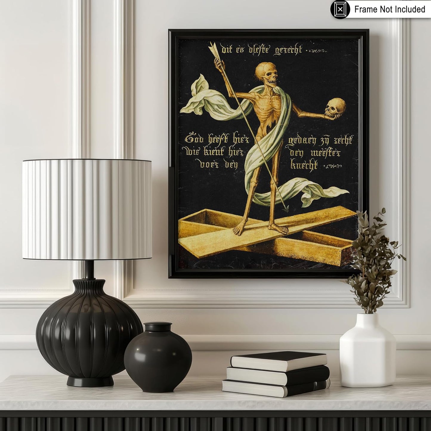 Poster Master Vintage Allegory of Life and Death Poster - Retro Skeleton Print - Halloween Art - Gift for Men & Women - Gothic Wall Decor for Dorm, Living Room or Bedroom - 16x20 UNFRAMED Wall Art