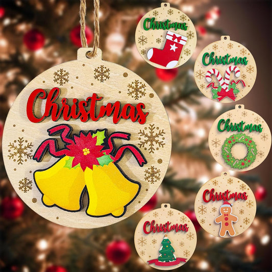 Personalized Christmas Ornaments 2025 with Family Names Custom Wooden Ornaments for Christmas Tree Personalized Christmas Ornament Gifts