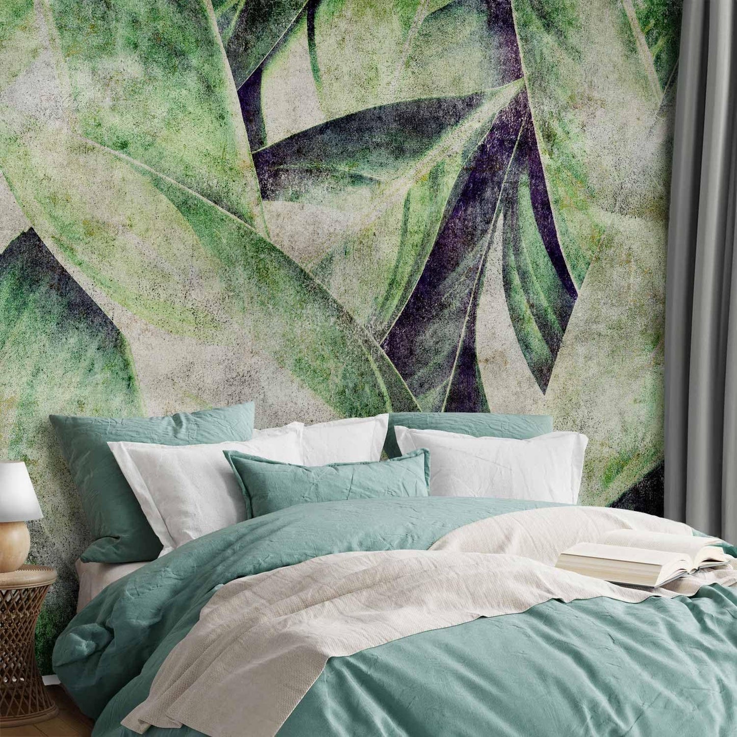artgeist Wall Mural Tropical Leaves 154x110 in - XXL Peel and Stick Self-Adhesive Wallpaper Removable Large Sticker Foil Wall Decor Print Picture Image Design Jungle Nature Botanical b-C-0844-a-a