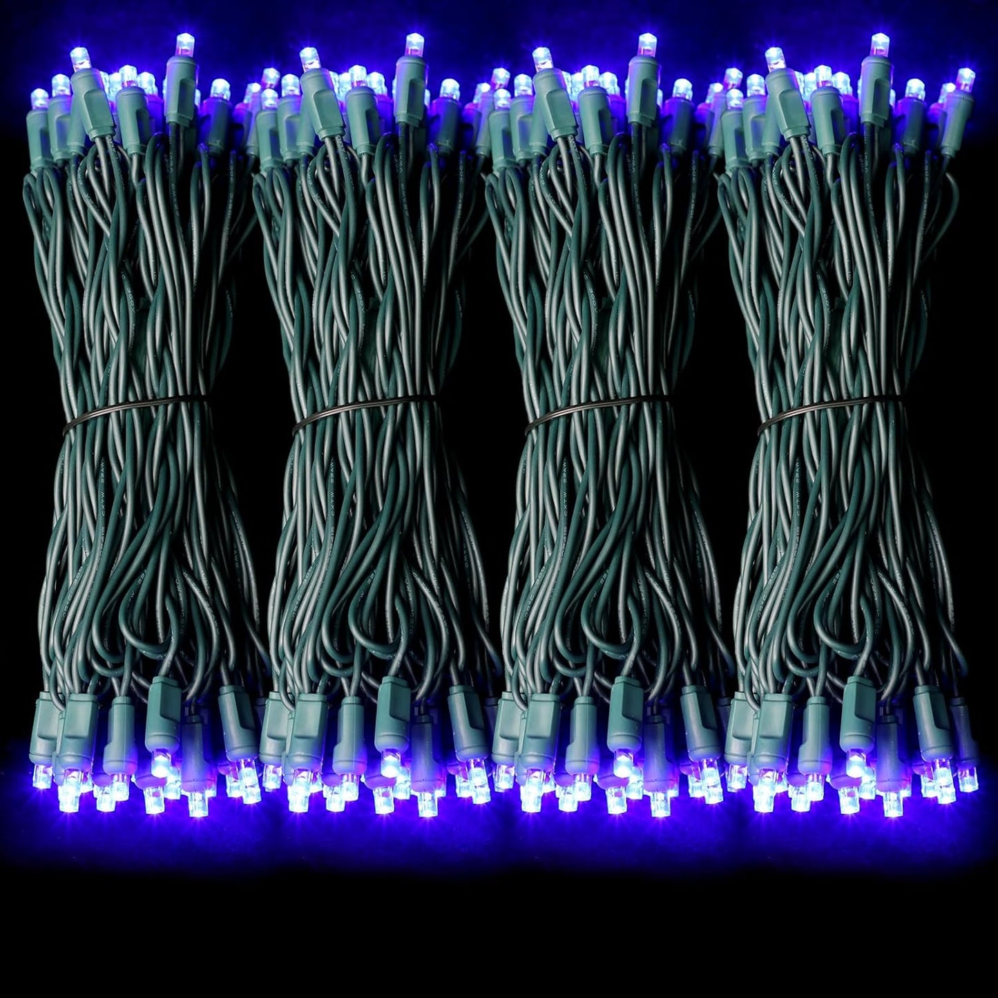 1200LED (24pk of 50L) String Lights, LED Christmas Lights, 6" SPACING,Green Wire, Blue