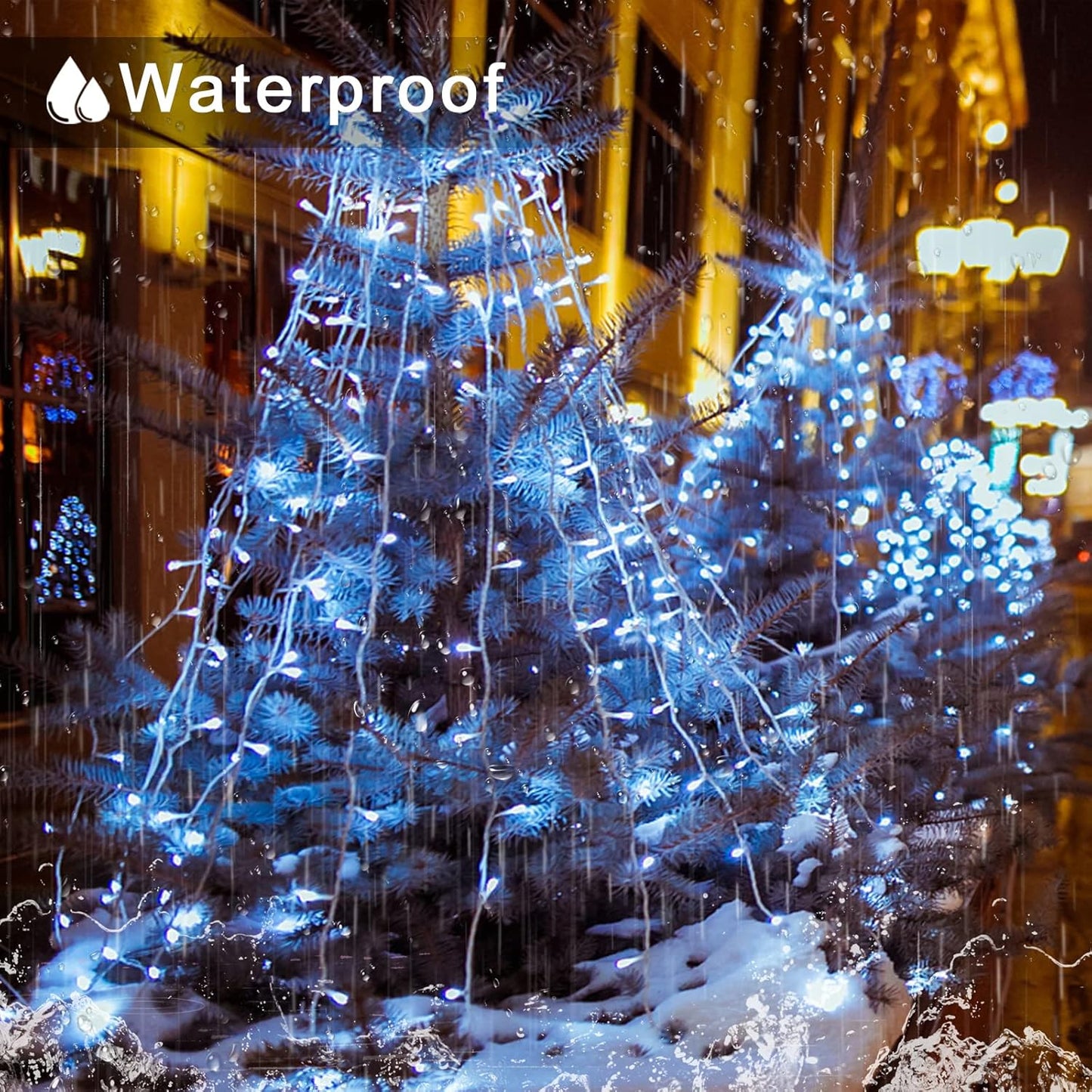 JMEXSUSS 300 LED Christmas Lights Clear Wire, 8 Modes White Christmas String Lights for Tree, Christmas Tree Lights Indoor Outdoor Plug in for Party Wedding Christmas Decorations