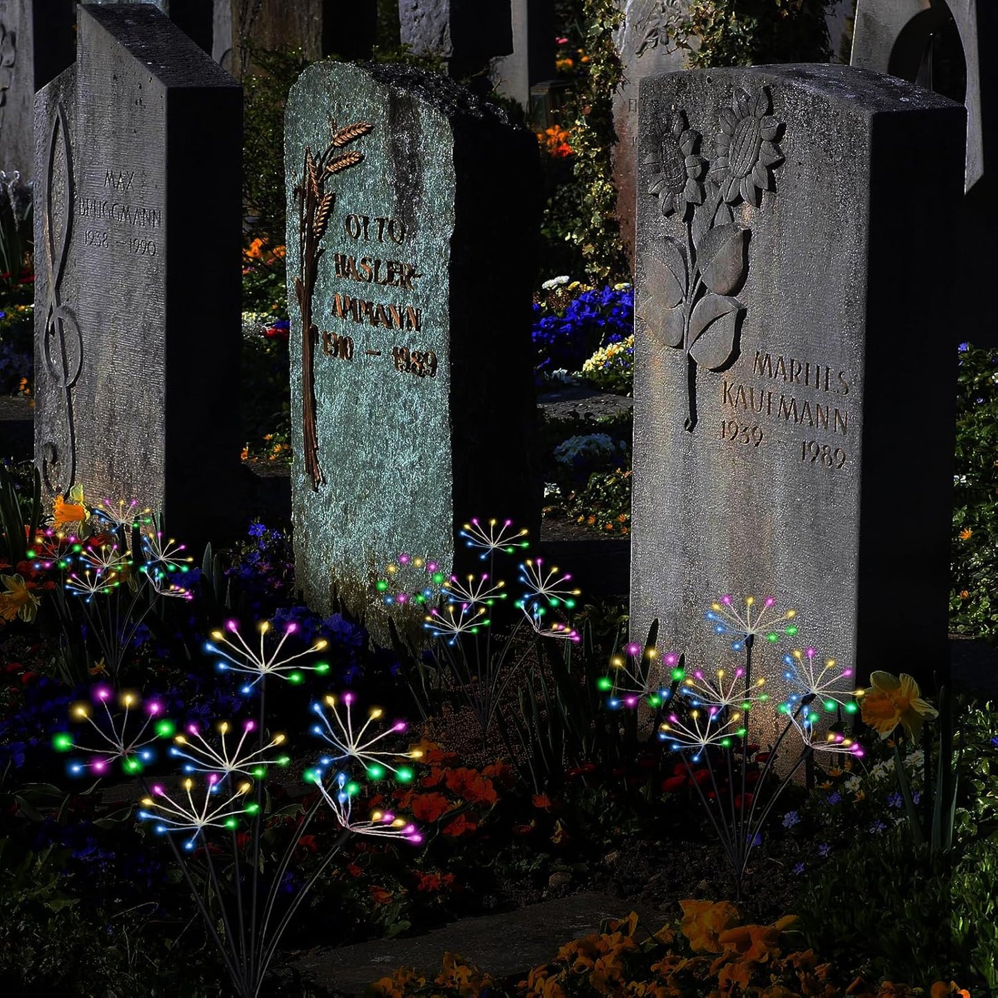 Kwaiffeo Solar Garden Lights Outdoor Waterproof Decorative Solar Lights for Outside 2 Pack with120 LED Swaying Fairy Firework Light Yard Garden Decor, Gifts for Mother's Day Mom Grandma Women