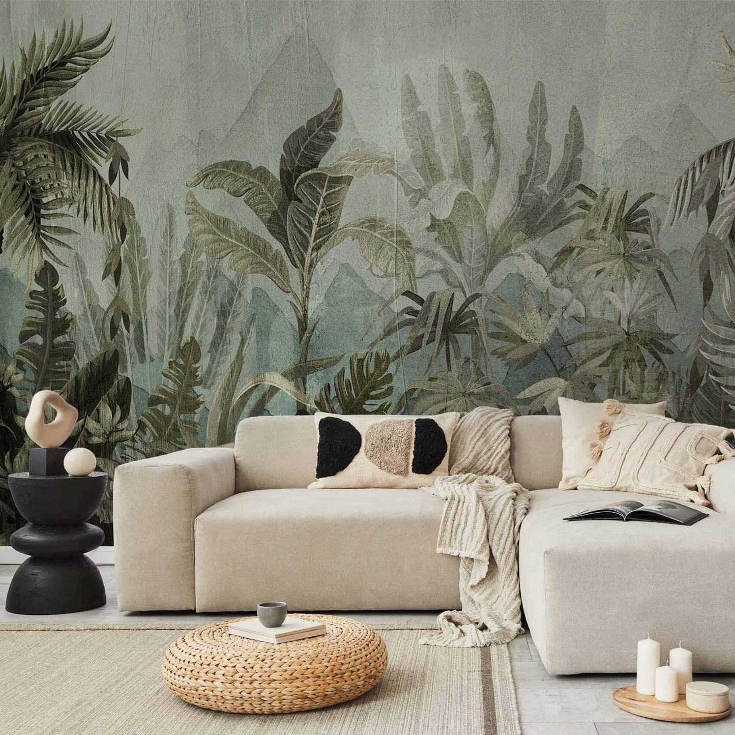 artgeist Premium Wall Mural Leaves 79x55 in - XXL Non-Woven Wallpaper Fleece Wall Decor Photo Print Picture Image Design Nature Botanical Plants Palm Abstract b-C-0854-a-a