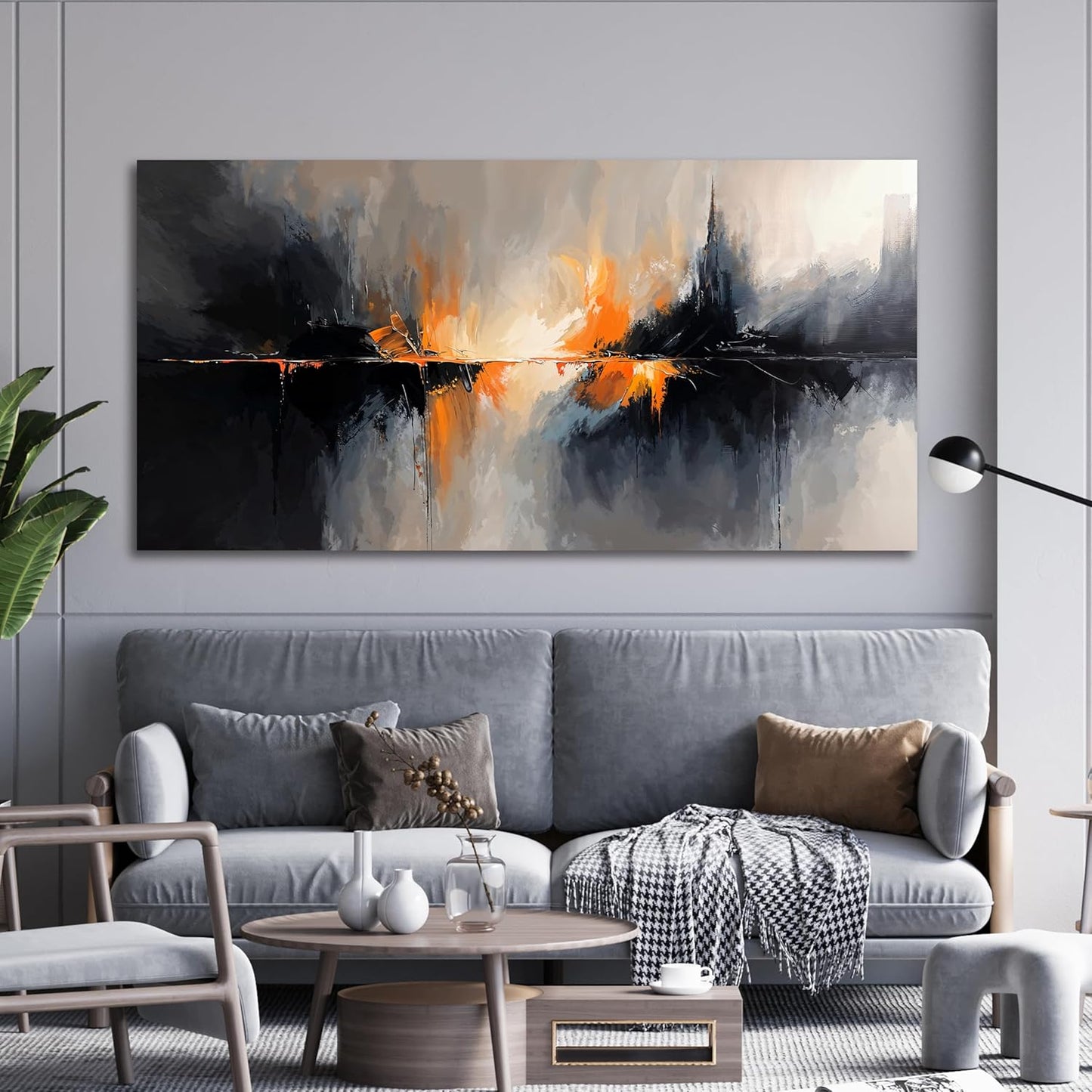 Abstract Canvas Wall Art Decor Black and White Wall Art Prints Art Work for Wall Decor Large Modern Wall Art Decorations Abstract Art Oversized Artwork for Walls Bedroom Office Decor 29" X 58"