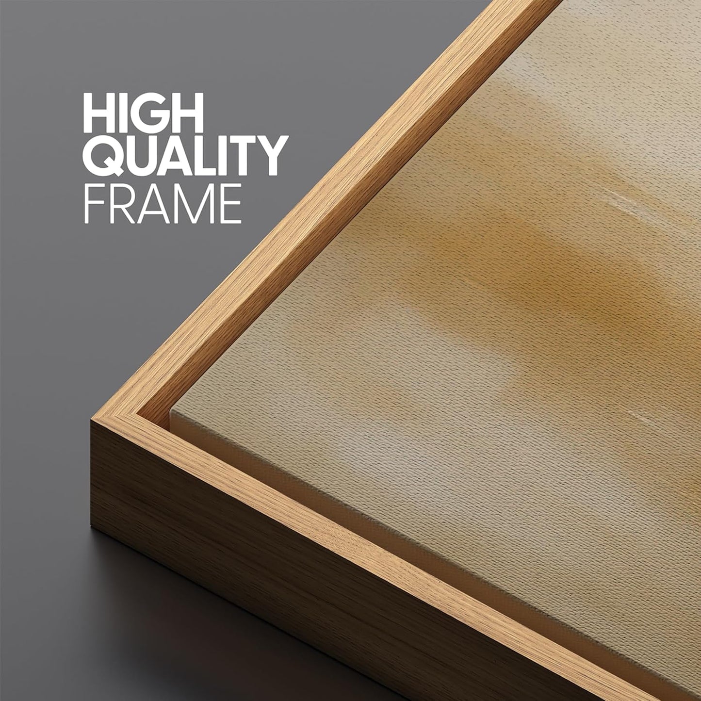 MUDECOR Large Framed Canvas Print Wall Art Minimalist Golden Brown Abstract Modern Neutral Illustrations Decorative Colorful for Bedroom - 60"x20"