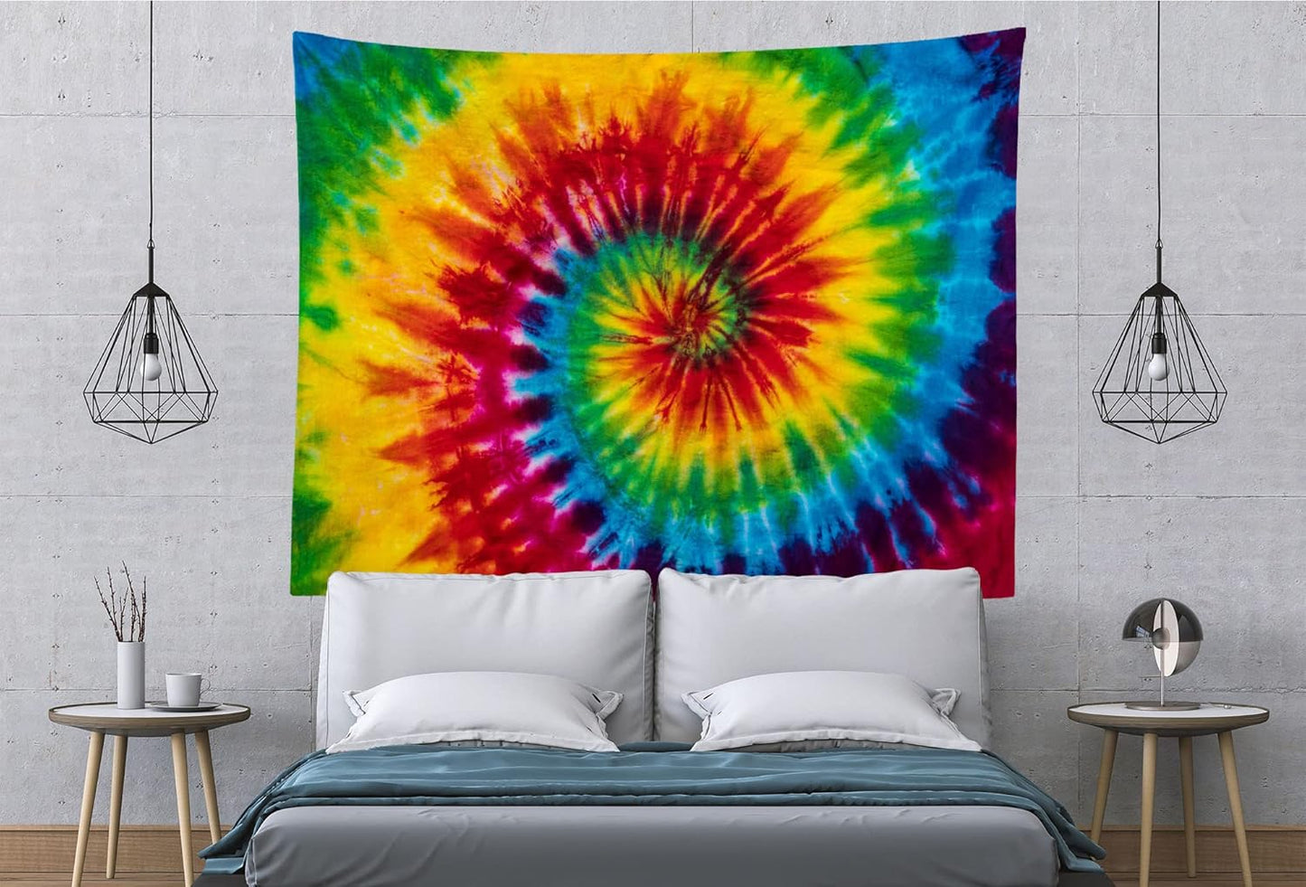 Loccor Tie Dye Tapestry Fabric Colorful Rainbow Spiral Tie Dye Hippie Theme Wall Hanging Decor LGBT Gay Pride Banner Birthday Party Decorations Home Bedroom Decor 60''x40''