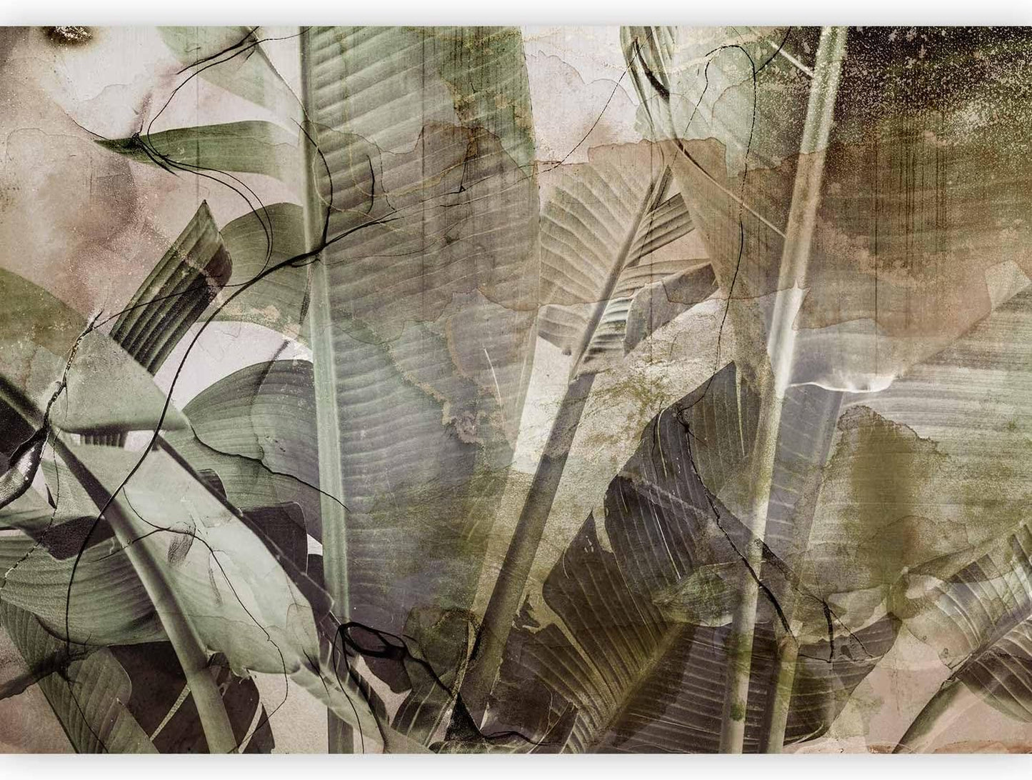 artgeist Wall Mural Tropical Leaves 173x124 in - Peel and Stick Self-Adhesive Wallpaper Removable Large Sticker Foil Wall Decor Print Picture Image Design Jungle Nature Like Painted b-C-0776-a-a