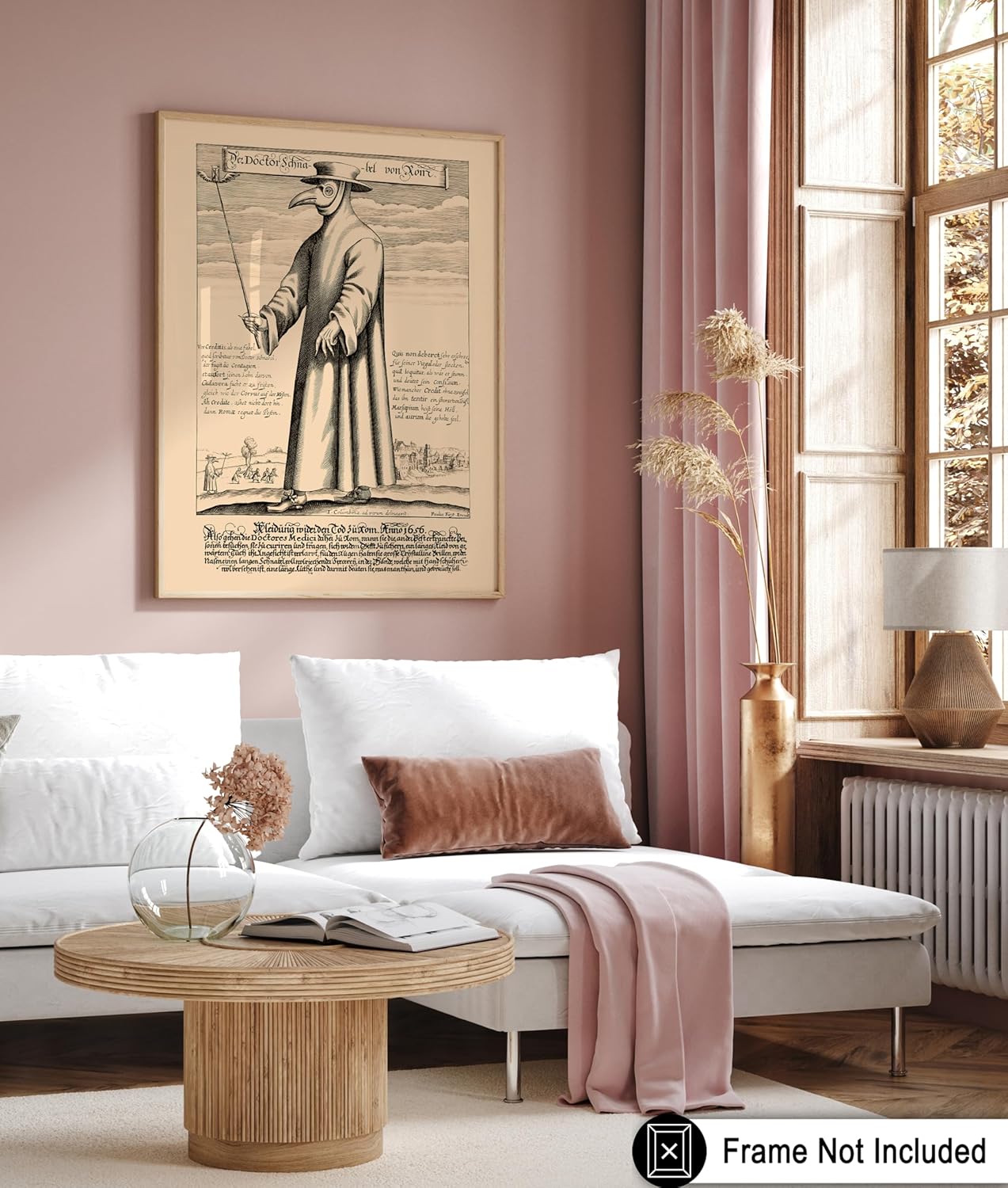 Poster Master Vintage Medieval Poster - Retro Illustration Print - Gift for Friend - Plague Doctor, Pandemic Mask, Physician, Black Death - Wall Decor for Home, Living Room, 18x24 Unframed Wall Art