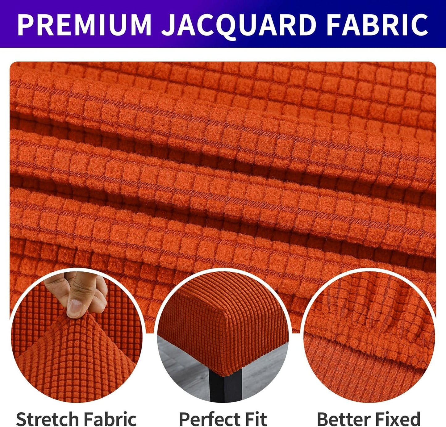 Howhic Stretch Chair Covers for Dining Room Set of 8, Removable Washable Dining Room Chair Covers, Dining Chair Slipcovers Seat Protector, Great Decor for Home and Banquet (Pureed Pumpkin, 8 Pack)