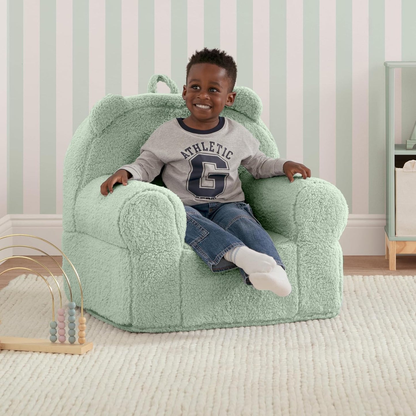 Delta Children babyGap Sherpa Bear Chair - Greenguard Gold Certified, Sage