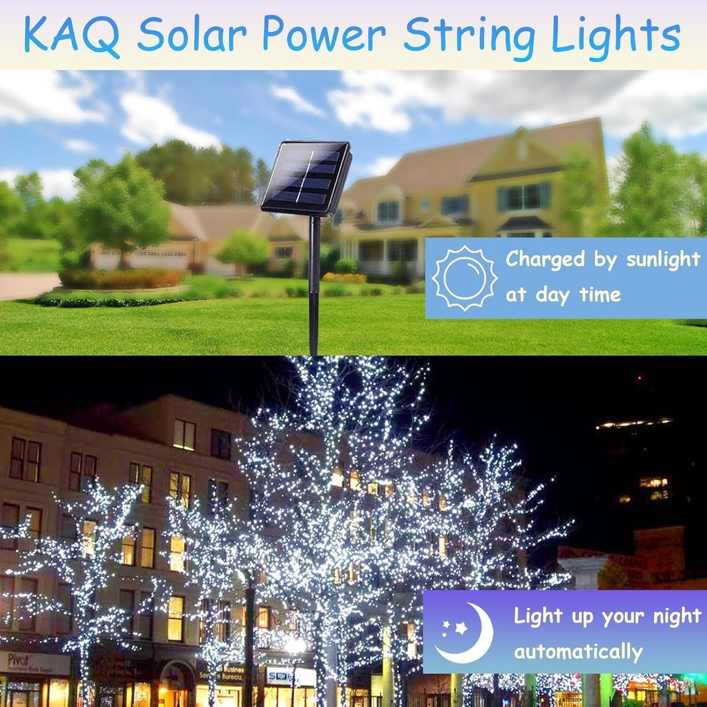 Solar String Lights Outdoor Waterproof 4PK 400LED 132FT Twinkle Lights Auto On/Off Solar Powered LED Fairy Light Green Wire with 8 Modes for Christmas Tree Party Wedding Garden Decoration (Cool White)