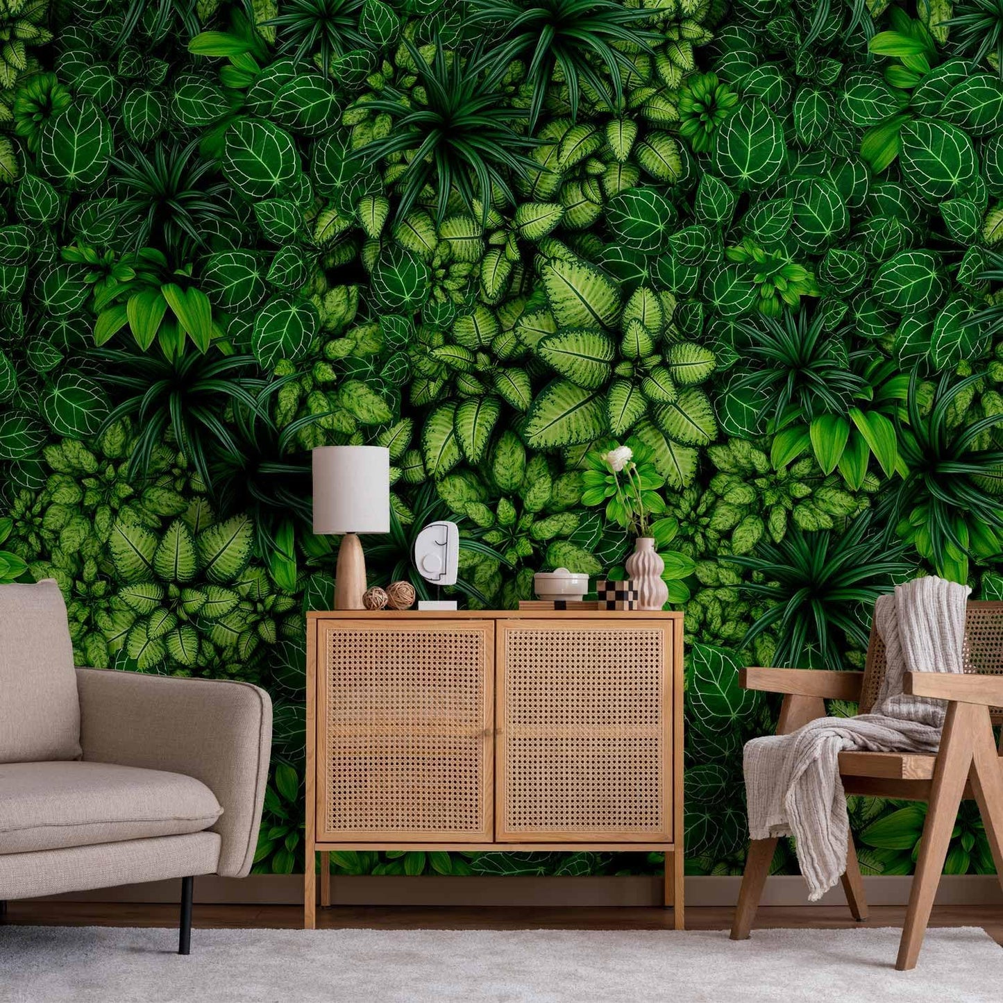 artgeist Wall Mural Plants 135x101 in - XXL Peel and Stick Self-Adhesive Wallpaper Removable Large Sticker Foil Wall Decor Print Picture Image Design Nature Botanics Tropical Leaves b-B-0601-a-a