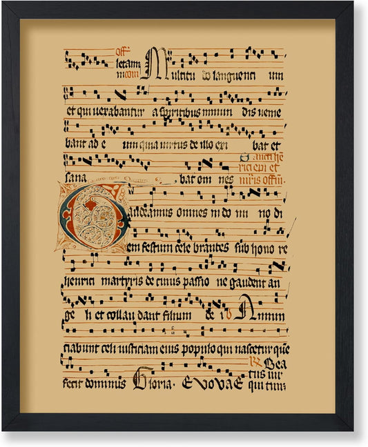 Poster Master Vintage Graduale Aboense Poster - Retro Gregorian Chant Manuscript Print - Hymnal Art - Gift for Men & Women - Great Wall Decor for Dorm, Living Room or Bedroom - 11x14 UNFRAMED Wall Art
