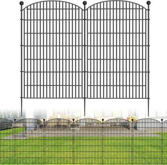 16 Panels Decorative Garden Fence - 48 in (H) x 41.6 ft (L) 16 Panels - Dog Fence Outdoor for Yard，Rustproof Metal Animal Barrier Ground Stakes Fencing for Garden, Patio, Flower Bed