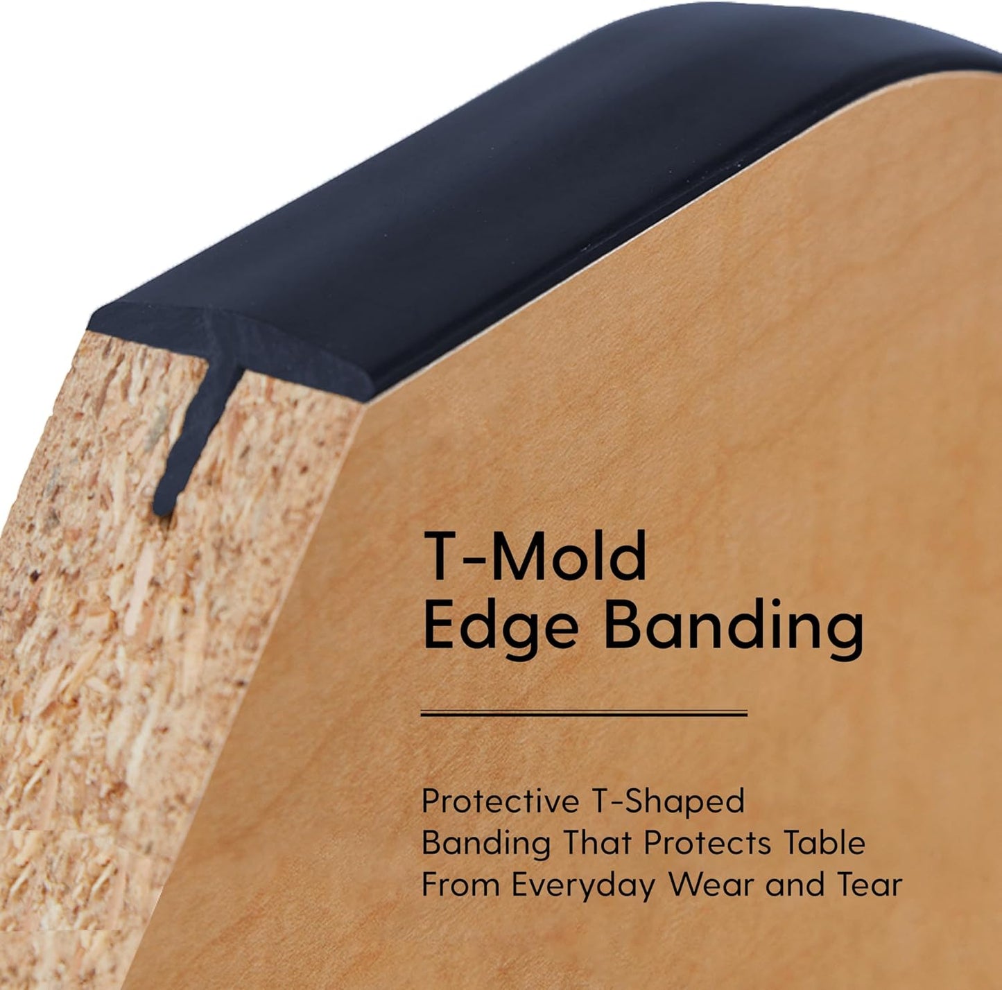 FDP Rectangle Activity School and Kids Classroom Table (24 x 48 inch), Toddler Legs, Adjustable Height 15-24 inches - Maple Top and Navy Edge