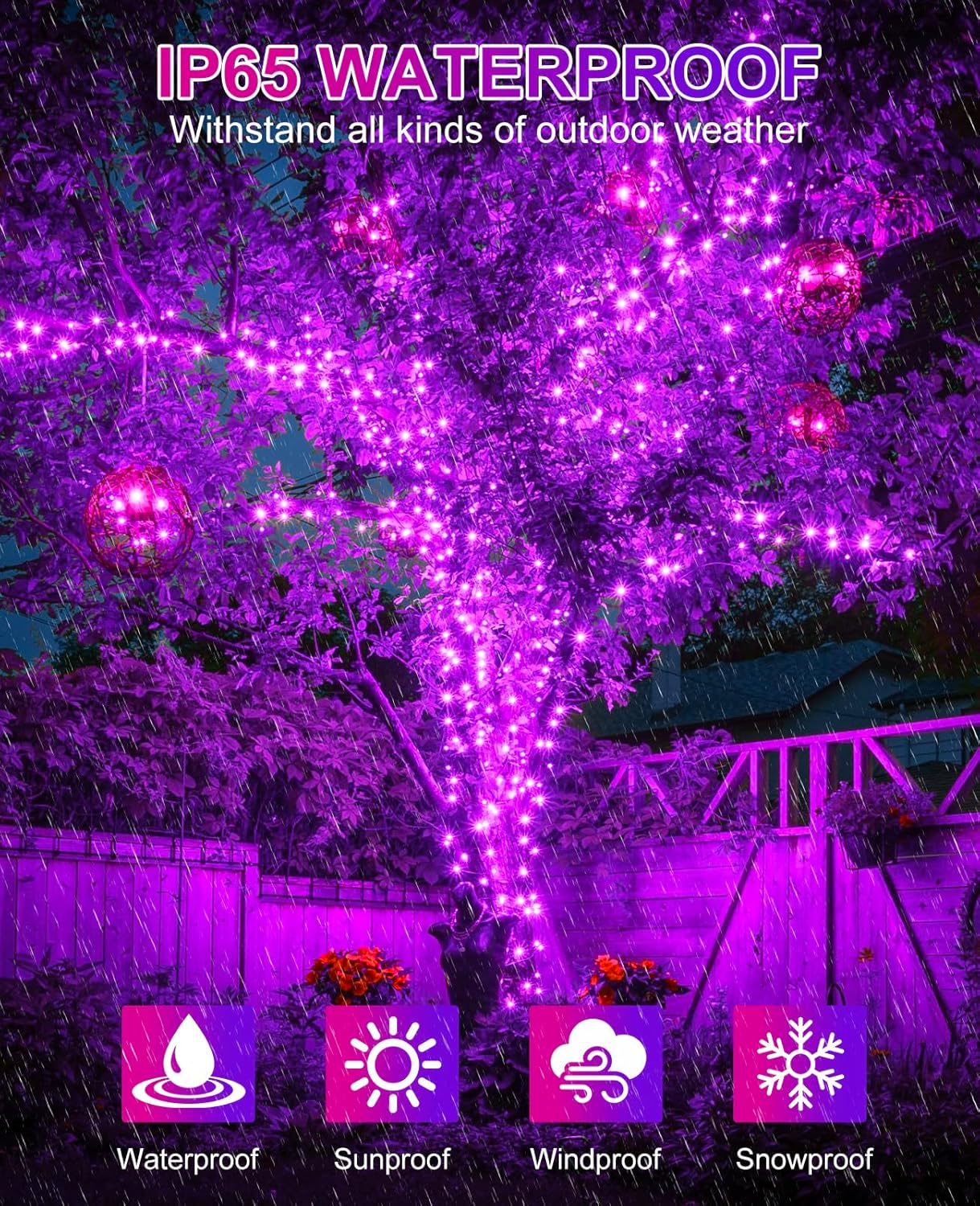 80FT 240 LED Halloween Lights Outdoor, Connectable Purple String Lights for Outside with Waterproof 8 Modes, Green Wire Twinkle Tree Light for Indoor Bedroom Patio Garden Party Holiday Decorations