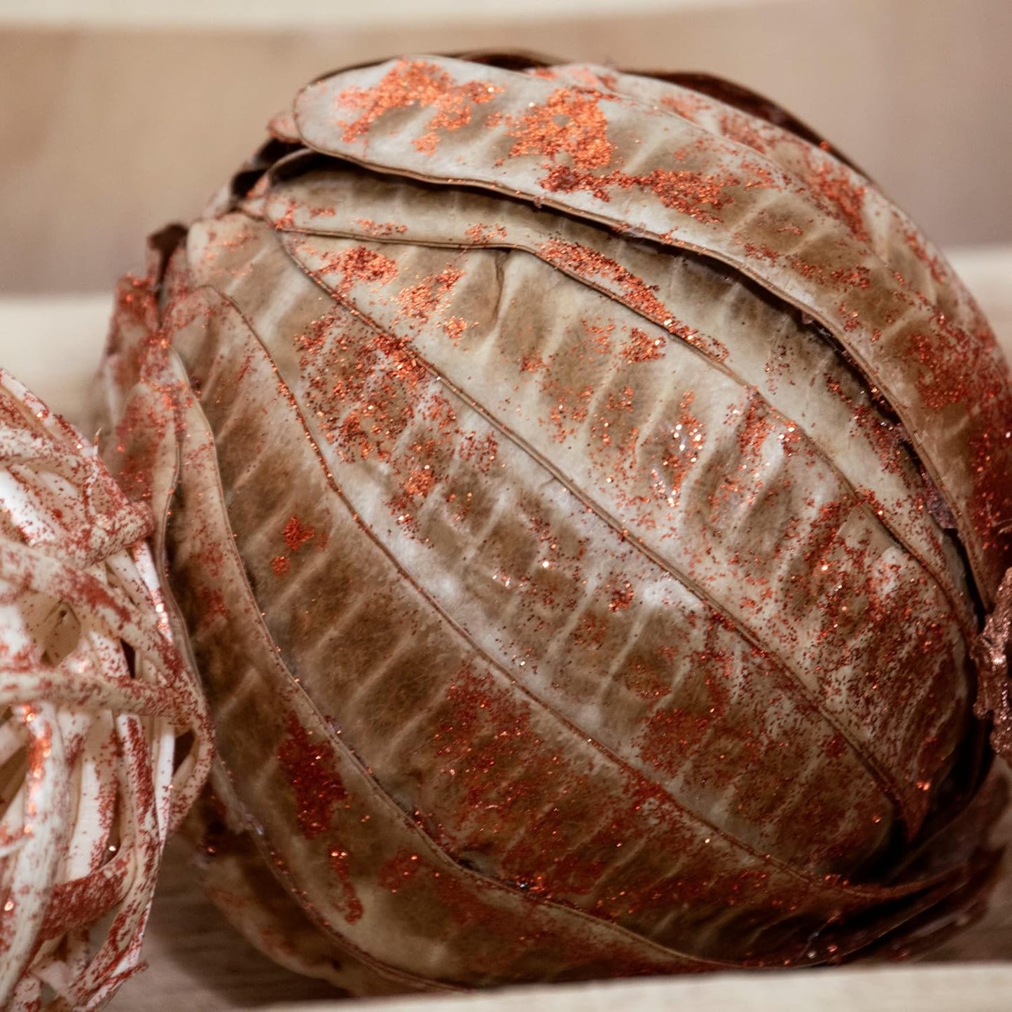 ANDALUCA Decorative Vase Filler Bag with Orbs, Balls (Rustic Copper)