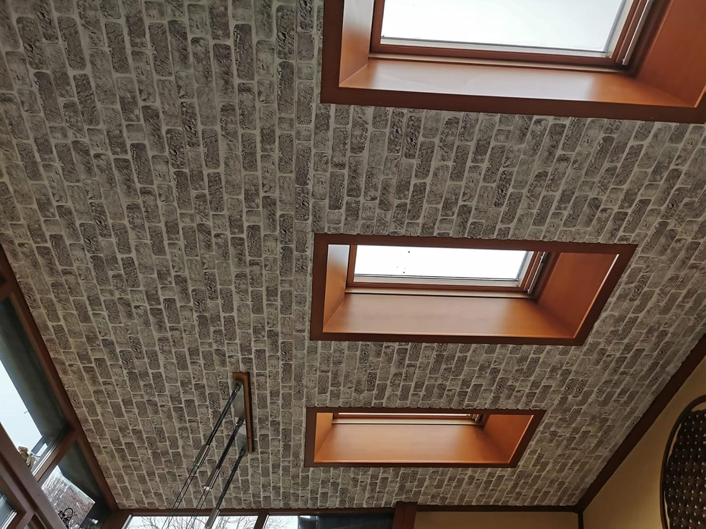 Dundee Deco 3D Wall Panels Faux Brick - Cladding White Grey Stone Look Wall Paneling, Styrofoam, Sample, Size 10 x 10 in.