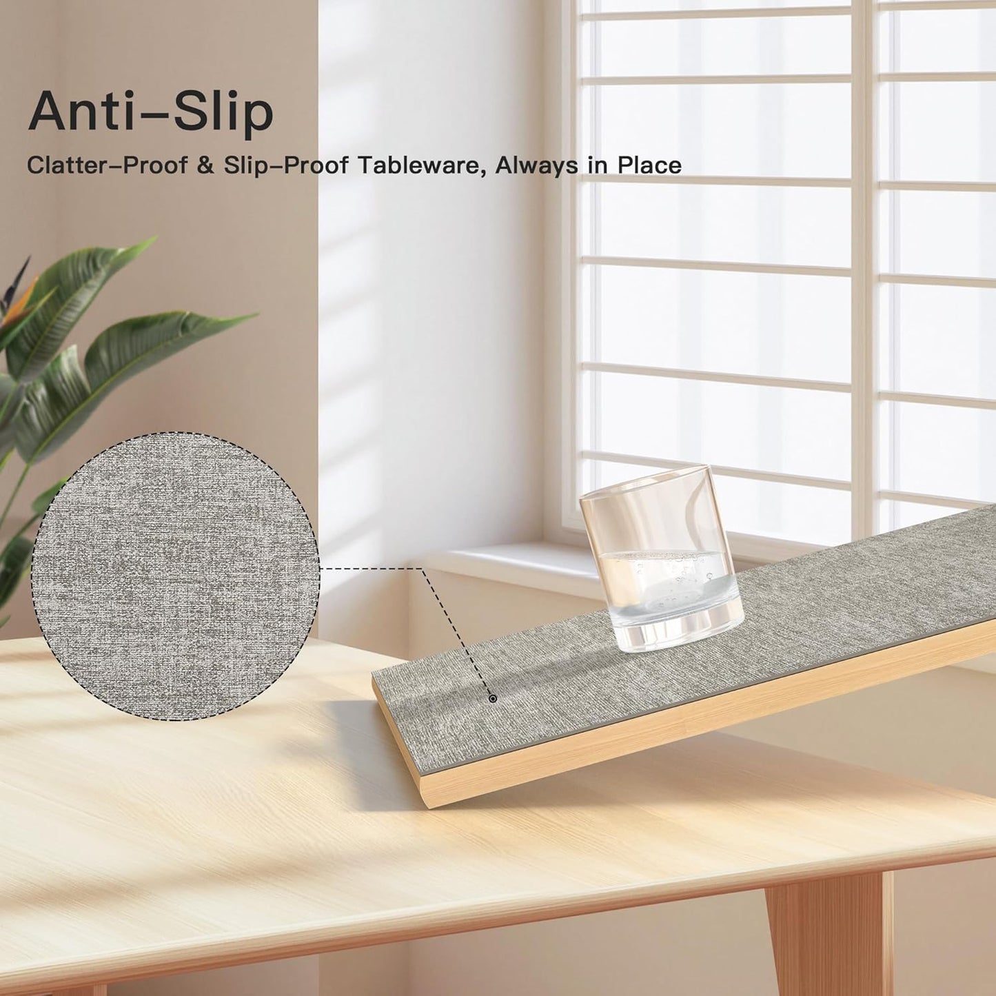 DOLOPL Placemats Set of 6, Reversible Wipeable & Heat Resistant Place Mats, Modern Faux Leather Table Mats for Kitchen, Neutral Waterproof Tablemats for Dining Table Decor, Wedding, Party(Grey)