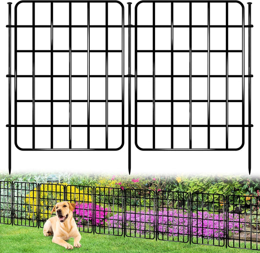 30ft x 17in Garden Fence Animal Barrier, 28 Panels No Dig Fence Border, Rustproof Metal Decorative Garden Fence with Ground Stake, Flower Bed Edging Border for Dog, Rabbit, Outdoor Yard Patio Decor