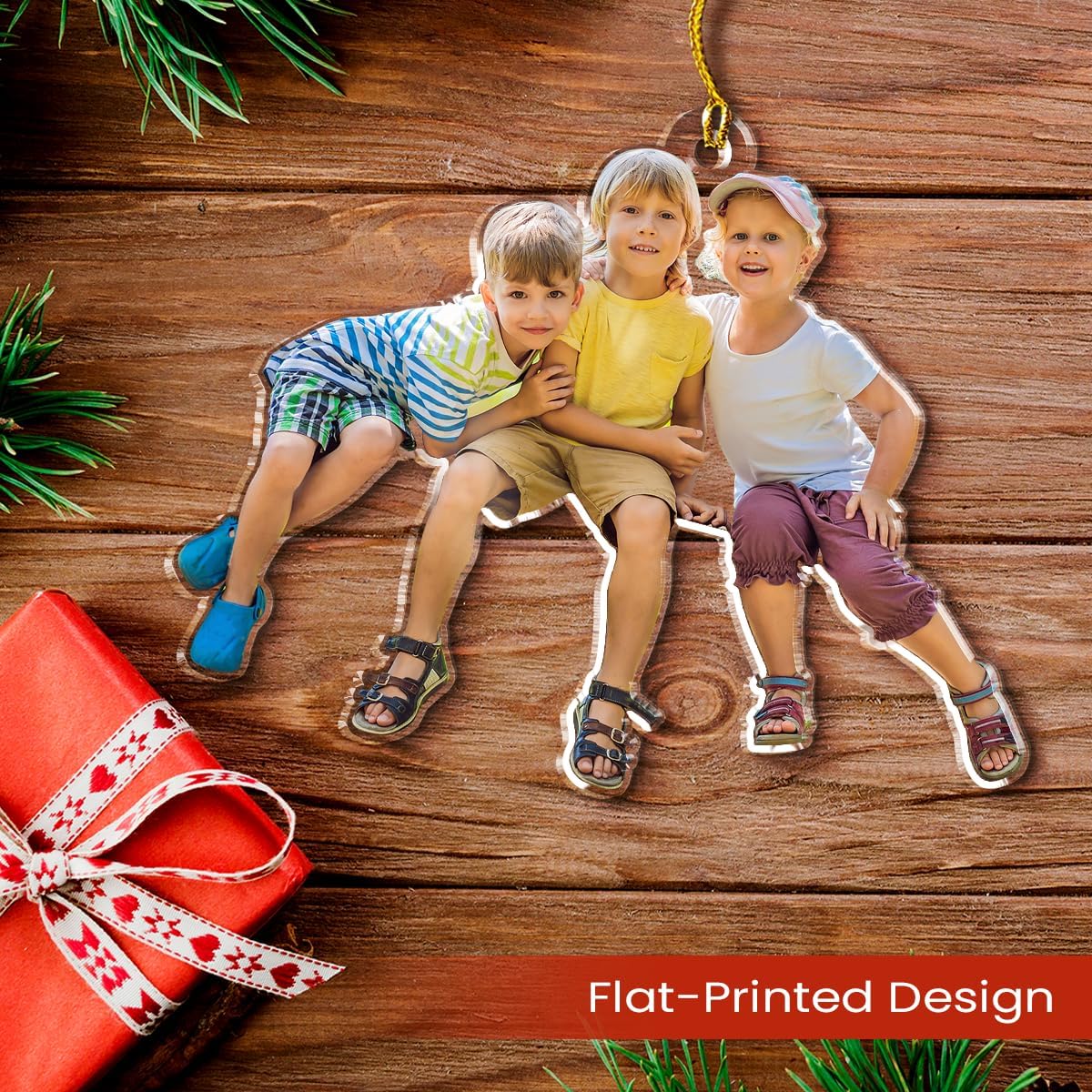 Personalized Baby Photo Ornament, Custom Ornament with Picture, Christmas Acrylic Ornament Gifts for Son Daughter, Sister Brother, Siblings, Boys Girls, Christmas Hanging Decor