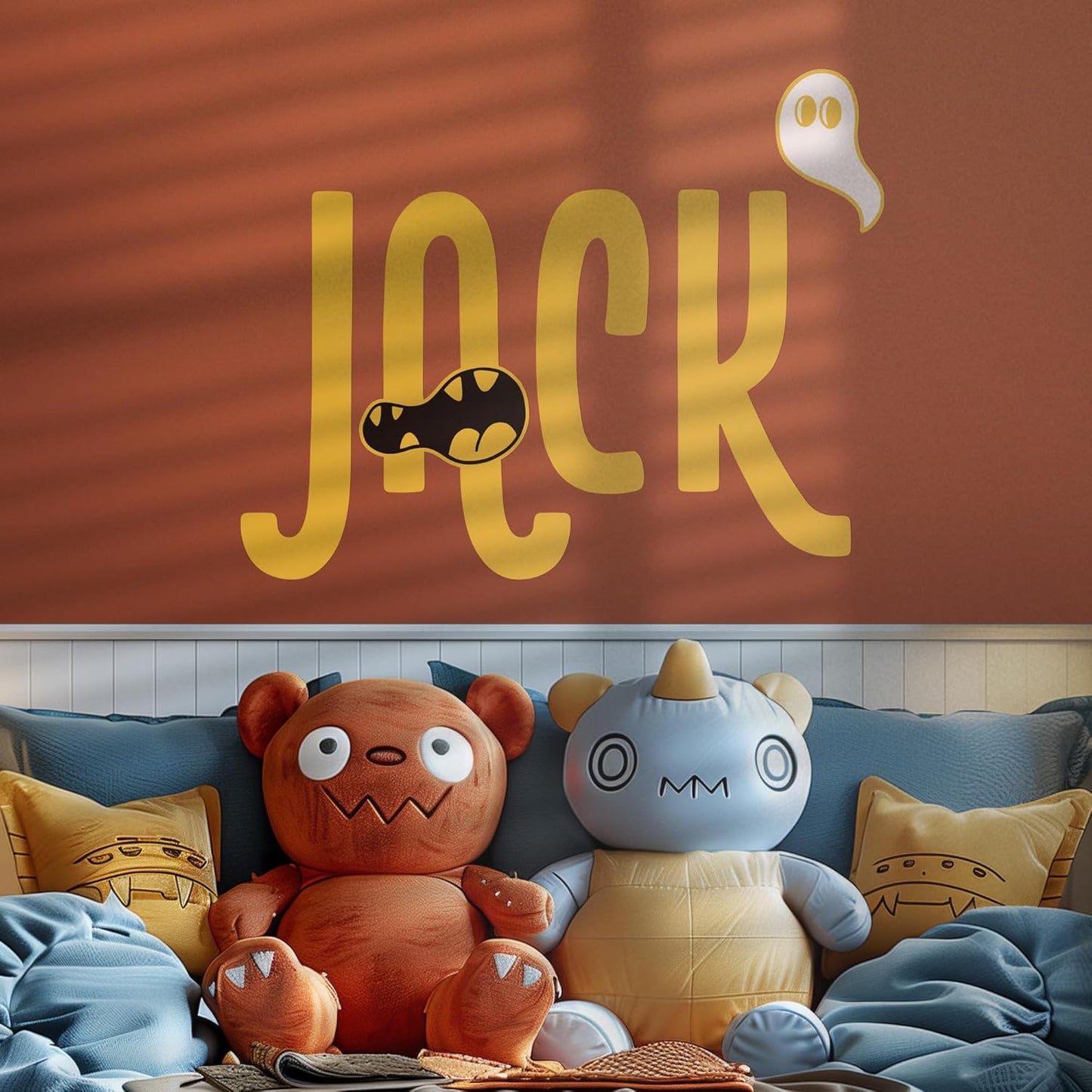 CRYPTONITE Custom Decal for Kids of Monster Stickers | Kid Stickers for Baby Room | Name Sticker for Bedroom Decor | Custom Sticker for Baby Nursery Decor I Multi-Size Options (E. Monster)