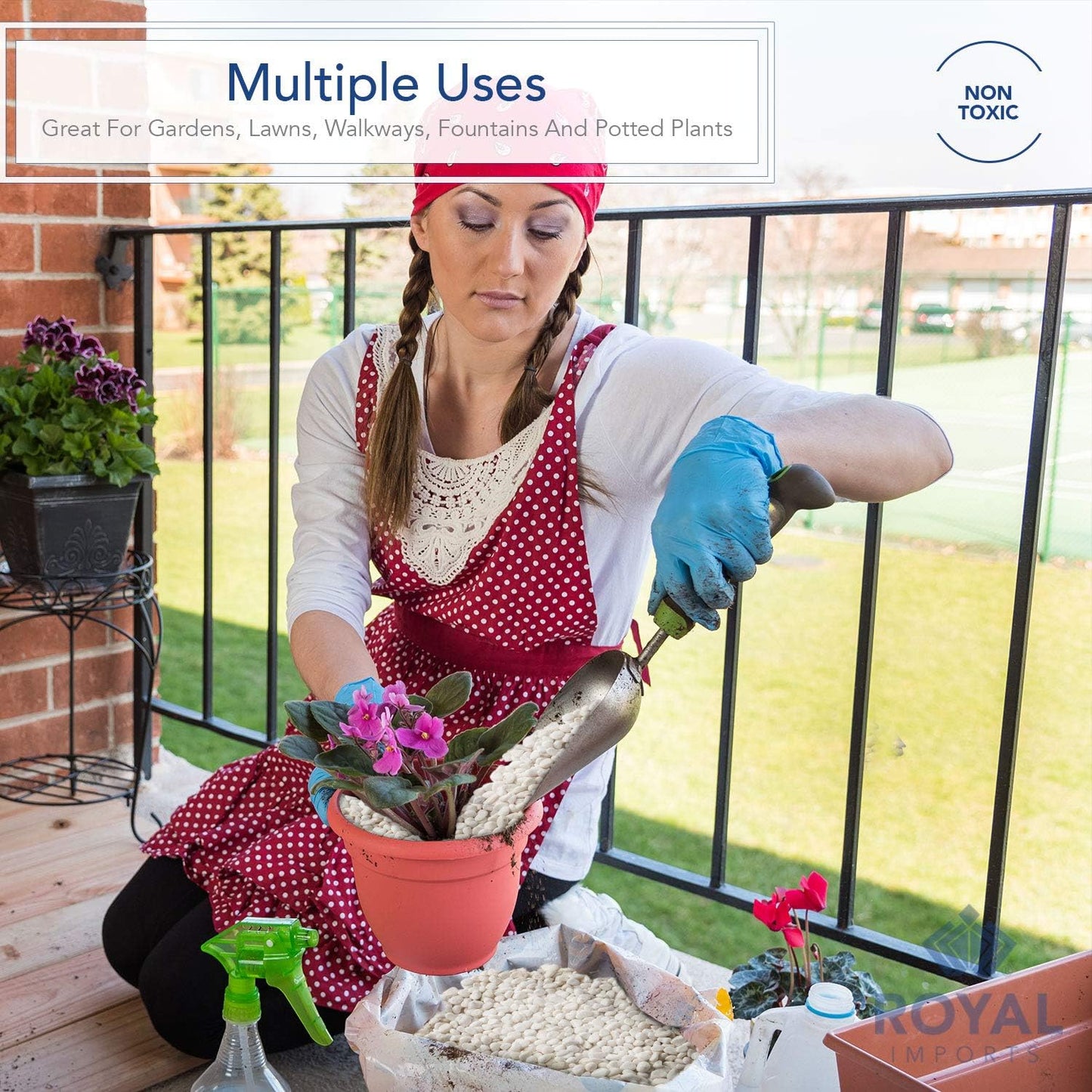 Royal Imports 30LBS River Rocks Decorative Ornamental Pebbles, Garden Landscaping Stones, Gravel Filler for Plants, Vases, Succulents, Home Decor, Aquariums, Crafting, Animal Habitat - Small White