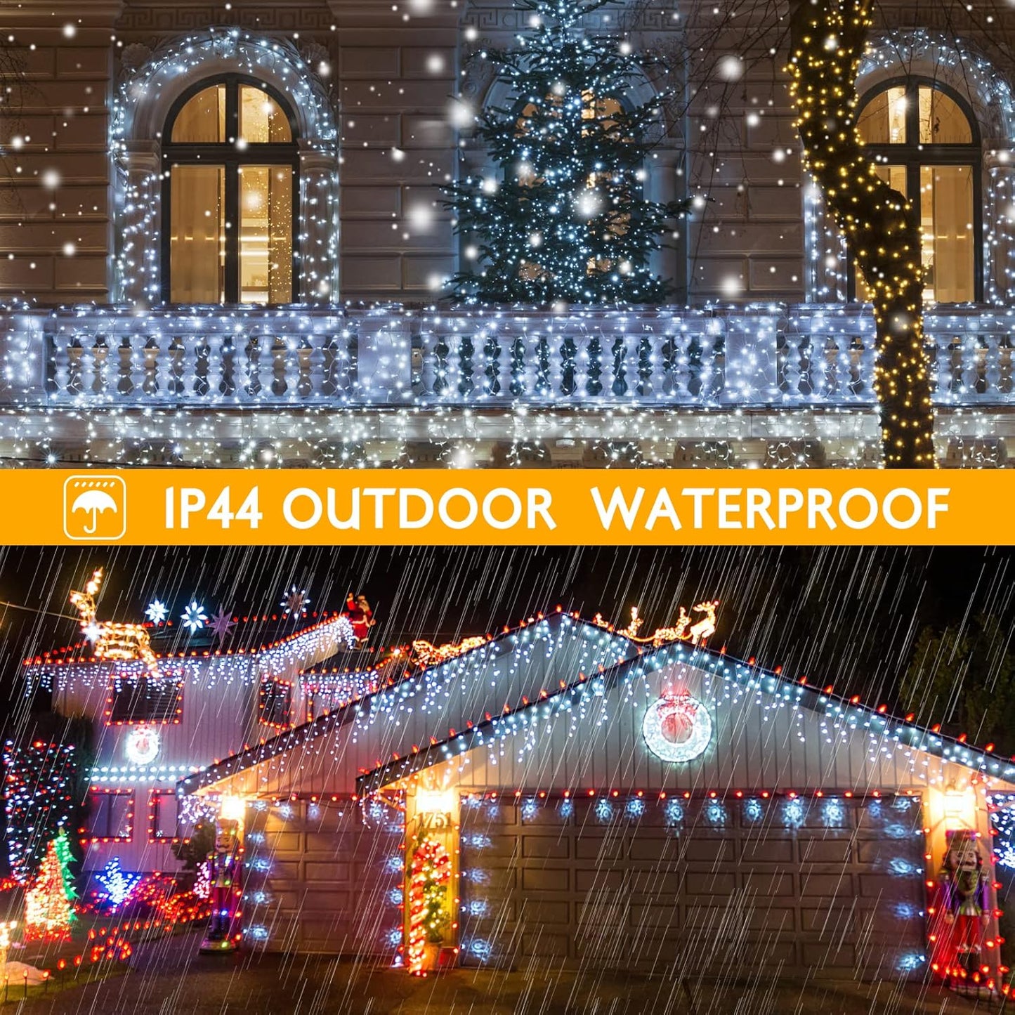 AGIRL 400 LED Icicle Lights Outdoor 32.8Ft 75 Drops Icicle Christmas Halloween Lights 8 Modes Waterproof Fairy String Lights for Indoor Bedroom Garden Wedding Porch Decoration