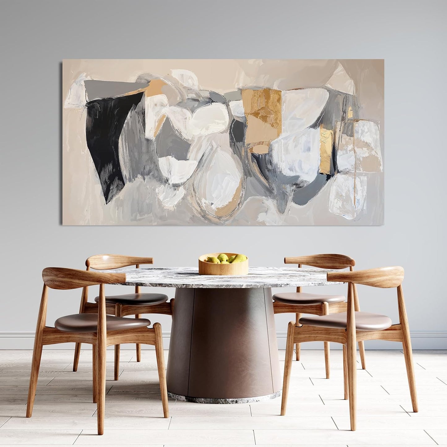 Abstract Canvas Wall Art Decor Gray Gold Modern Abstract Graffiti Art Pictures Black Wall Decorations for Living Room Canvas Art Poster Print Wall Pictures for Bedroom Office Decor 20" X 40"