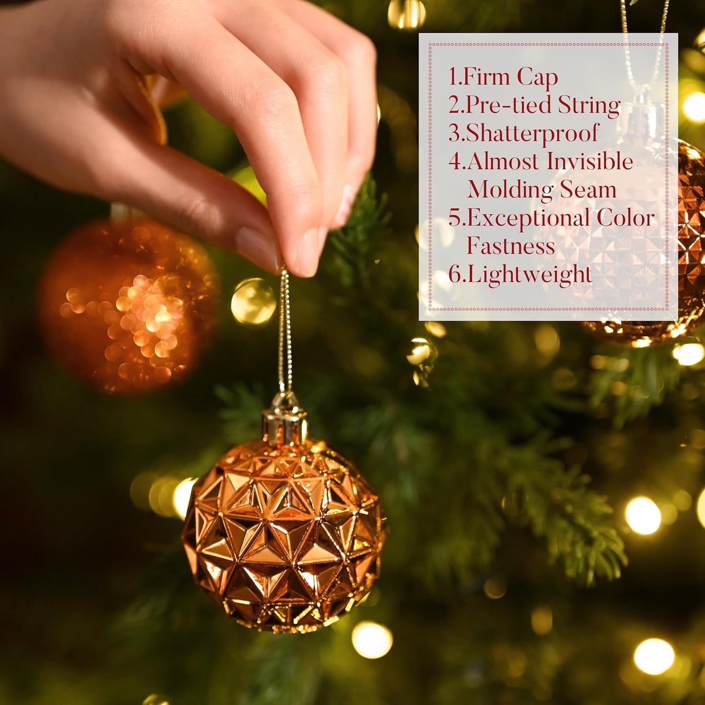 Valery Madelyn Christmas Tree Decorations Ornament Set for Fall Halloween, 50ct 2.36 Inches Orange Shatterproof Christmas Ball Ornaments Hanging Xmas Holiday Party Decor