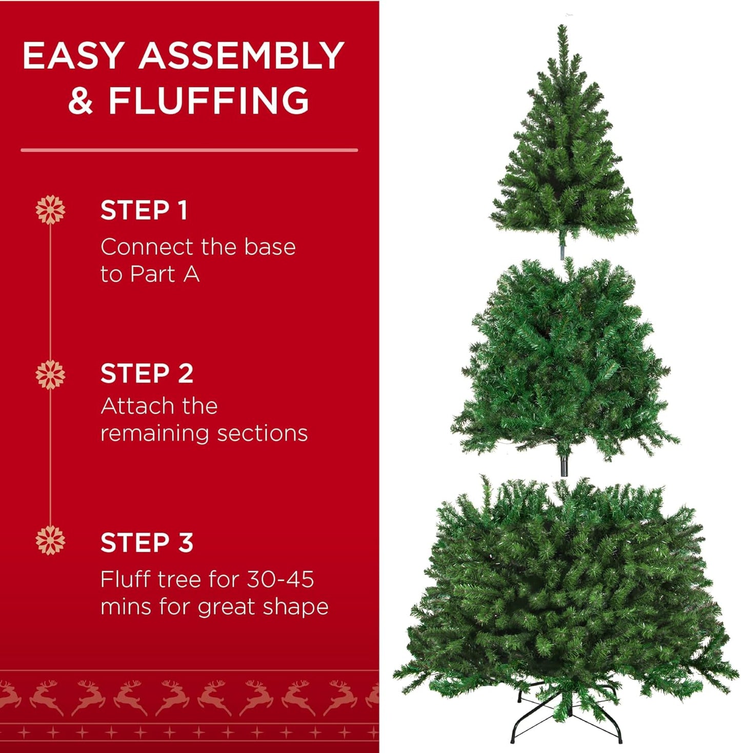 Best Choice Products Artificial Christmas Tree, 9ft Premium Unlit Realistic Spruce Holiday Décor w/Dense Branches, Easy Assembly, Metal Base