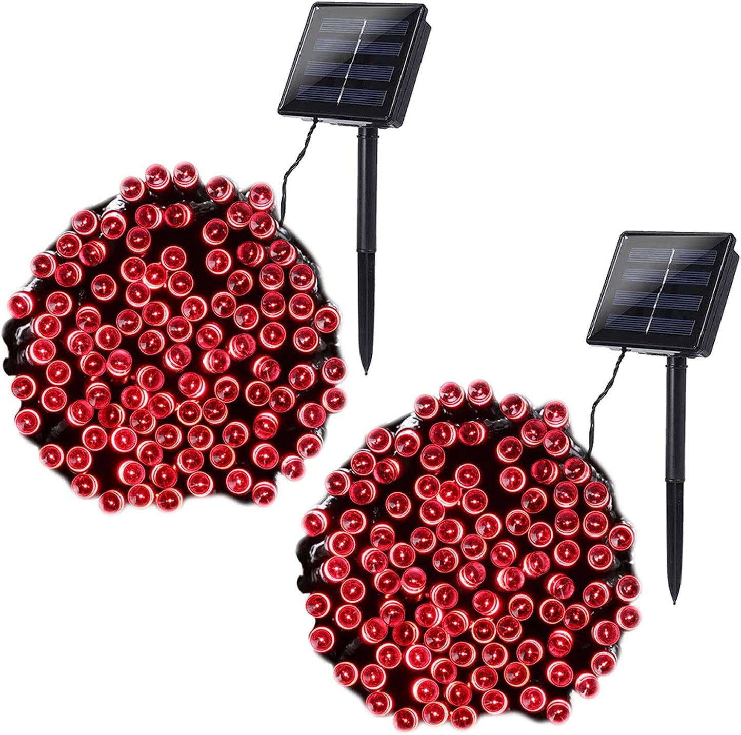 Joomer Red Solar Christmas Lights, 2 Pack Total 144FT 400 LED 8 Modes Waterproof Solar Christmas Lights Outdoor for Garden Yard Patio Christmas Decoration