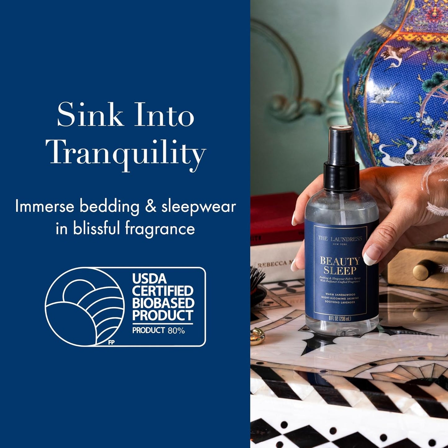 The Laundress Beauty Sleep Fabric Spray, Wrinkle Release Spray, Pillow Spray, Fabric Refresher, Upholstery and Linen Spray, Tranquil Comforting Inspired Scent, 8 Fl Oz