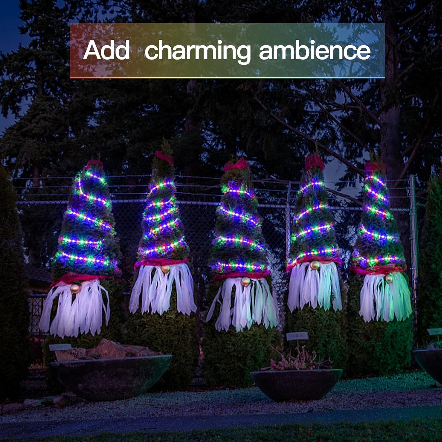 suddus 33ft 100 LED Outdoor String Lights, Multi Color Fairy Lights Battery Operated with Remote, Led Twinkle Lights for Bedroom, Backyard, Wedding, Tree, Mason Jar, Wall, Centerpiece, Christmas