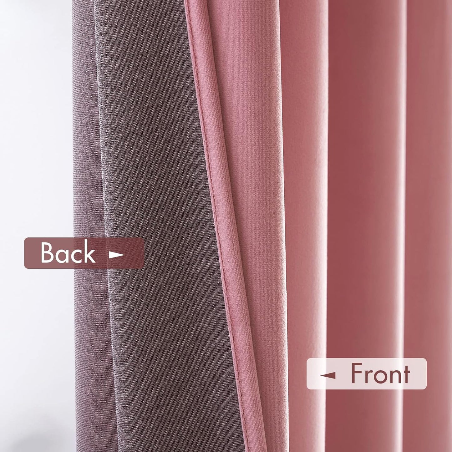 MIULEE Blush Pink Velvet Curtains Thermal Insulated Blackout Curtain Drapes for Bedroom Living Room Darkening 90 Inches Long Curtains Panels Rod Pocket Set of 2