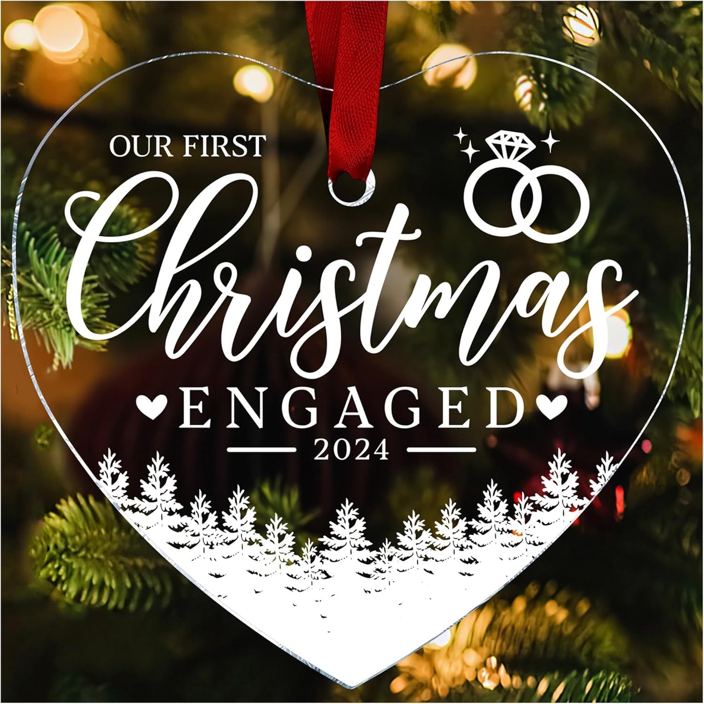 Our First Christmas in Our New Apartment 2025 Xmas Ceramic Ornament - Apartment Decor House Warming Gifts 1st Apartment Christmas Ornament (Engaged Ornament 3)