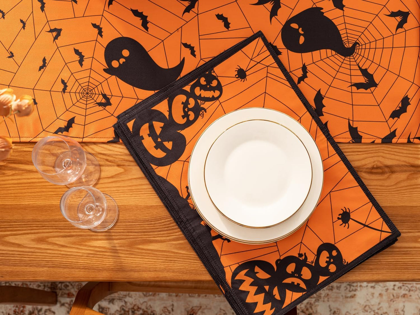YiHomer Halloween Silhouettes Tabletop for Halloween Decorations, Dinner Parties and Scary Movie Nights, Horror Night, Table Runner, 14 x 108