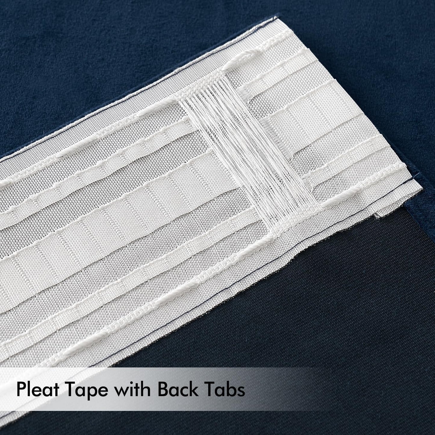 MIULEE Navy Blue Velvet Curtains 96 inches Long 2 Panels - Luxury Pinch Pleated Room Darkening Window Drapes for Bedroom Living Room Thermal Insulated Super Soft Blackout, Back Tab Rod Pocket