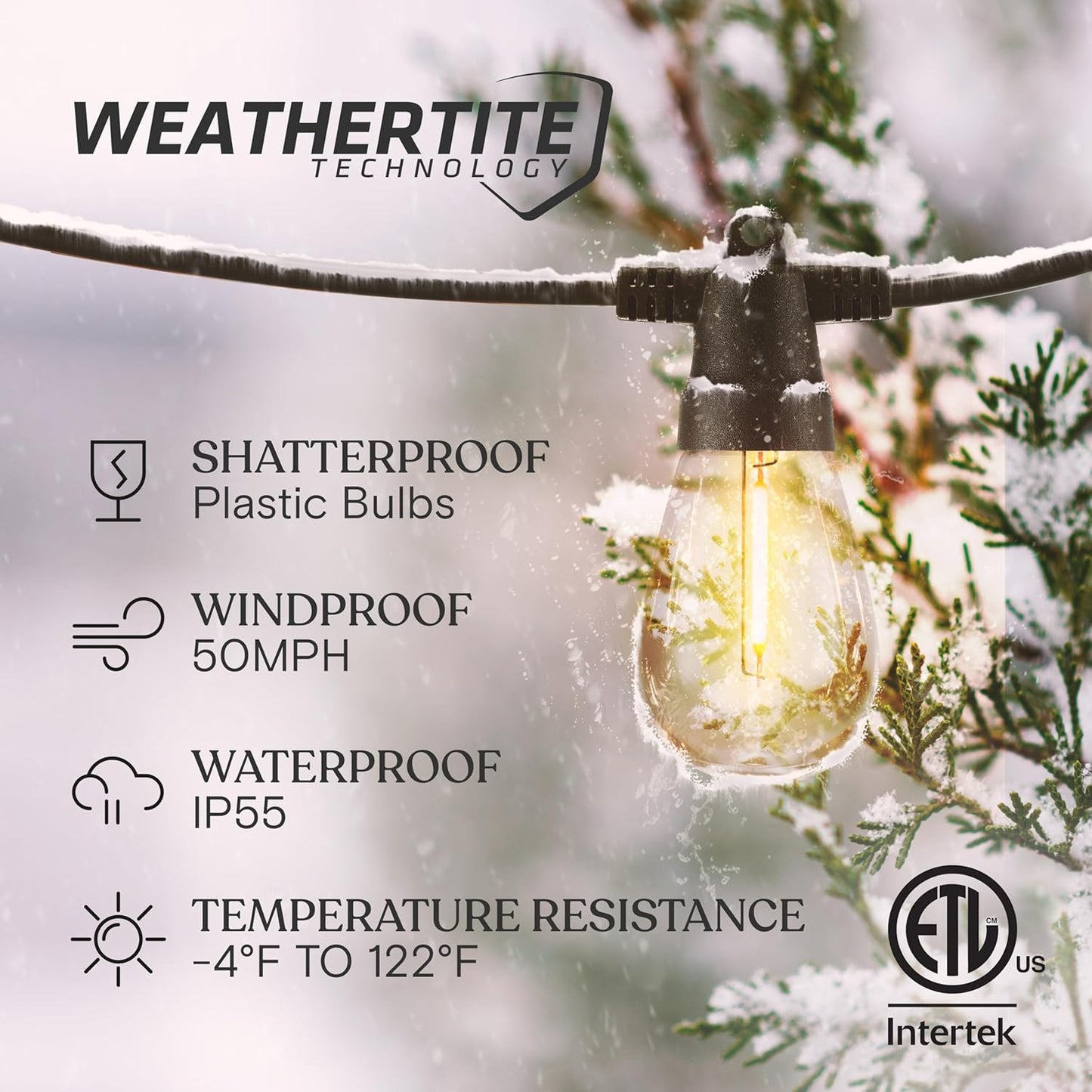 Brightech Ambience Pro Super Bright Solar - 27Ft Remote Control Outdoor String Lights with 12 Shatterproof S14 Bulbs, Commercial Grade LED, Waterproof Patio Lights, 4W Soft White for Patios, Gardens
