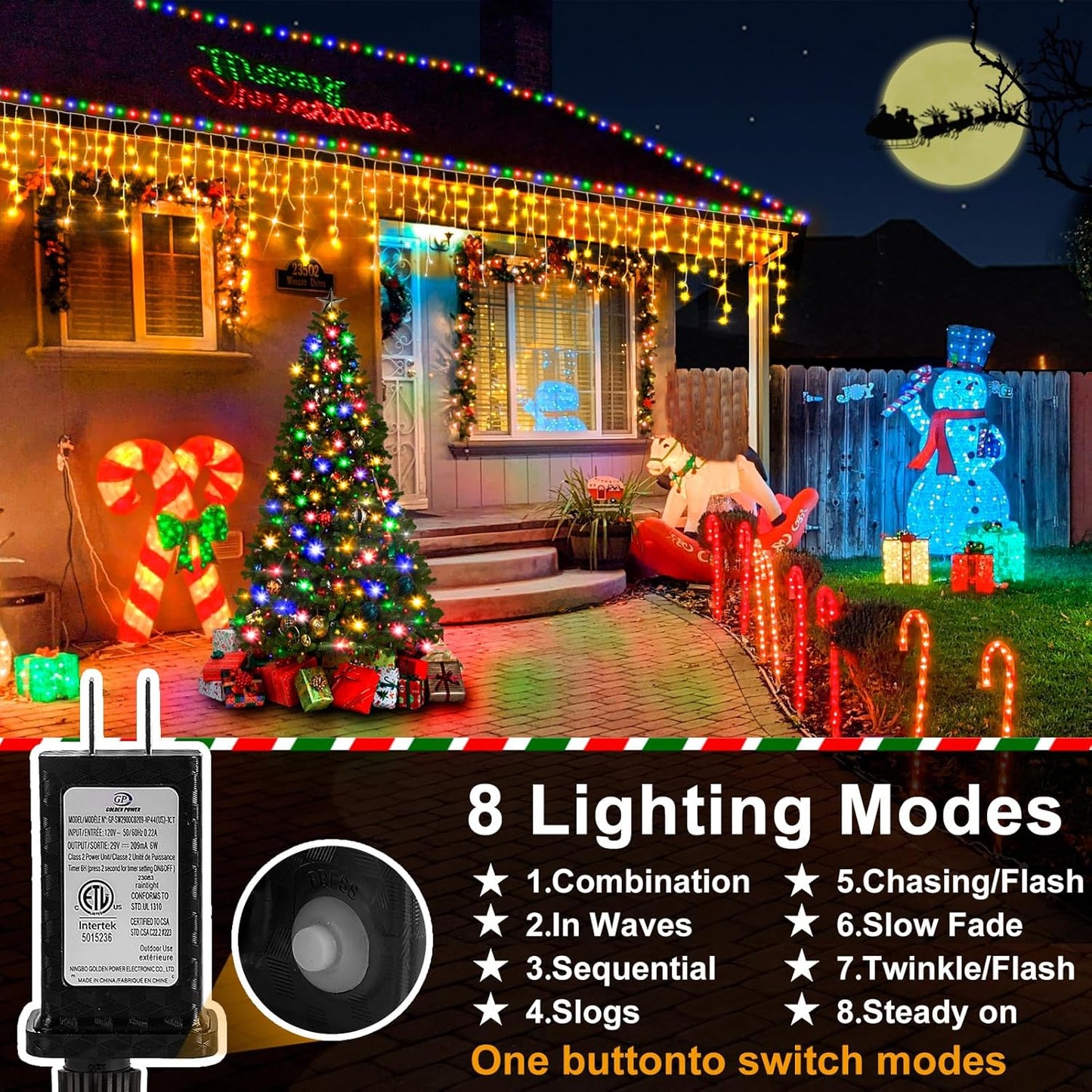 Heceltt Christmas Lights Outdoor, 131FT 1280 LED Ice Lights for Outside, 90 Drops Ice String Lights with 8 Modes, Waterproof Timer & Memory for Yard, Garden, Eaves, Patio, Party (Warm White)